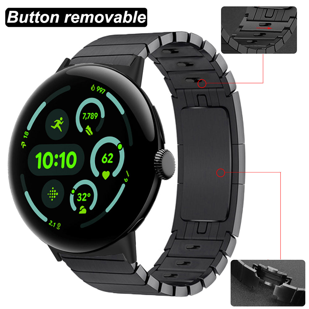 Bracelet acier à maillons 'Premium' Google Pixel Watch 4 - 45mm (noir)