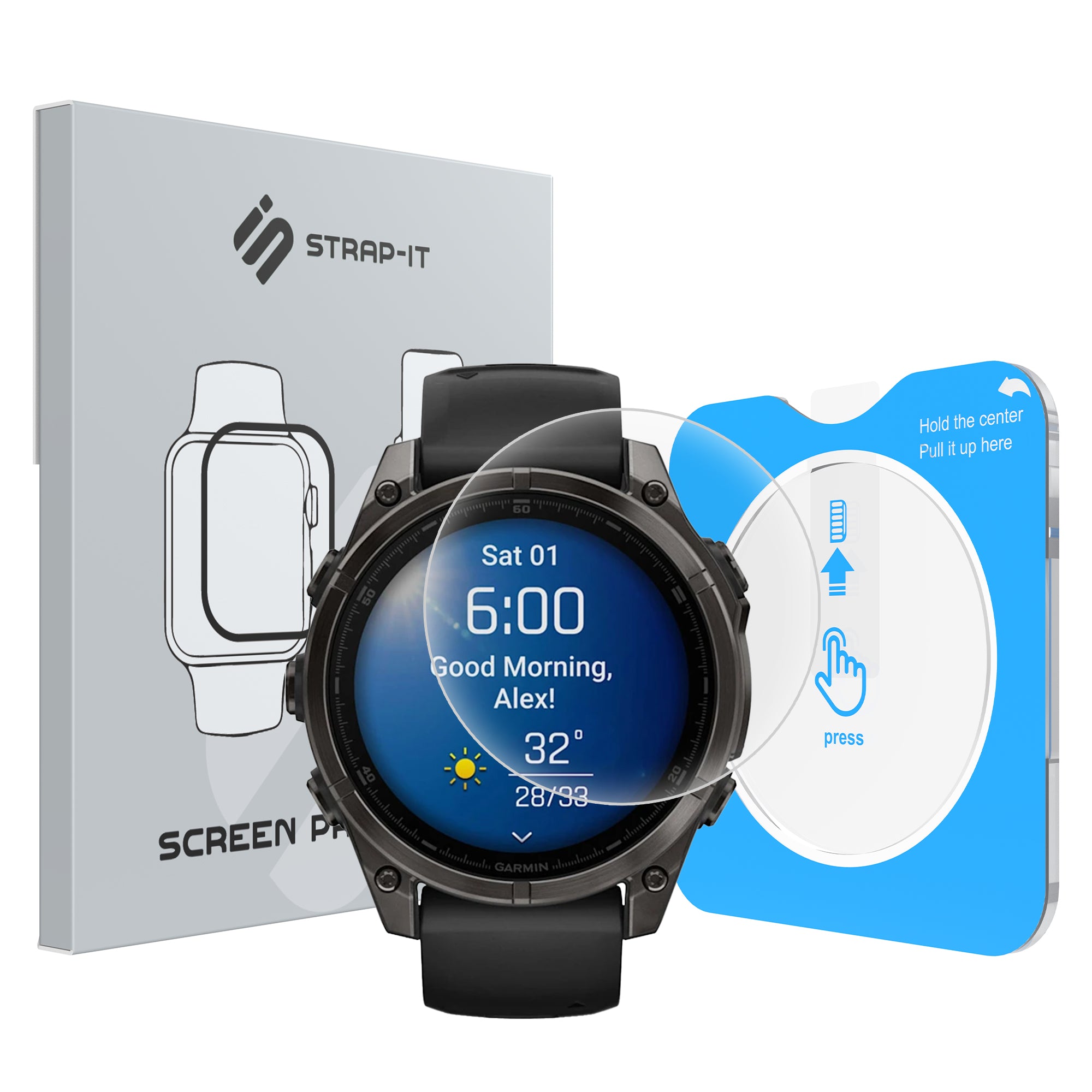 Protection d'écran avec outil de pose en un clic - Garmin Fenix 8 - 47mm