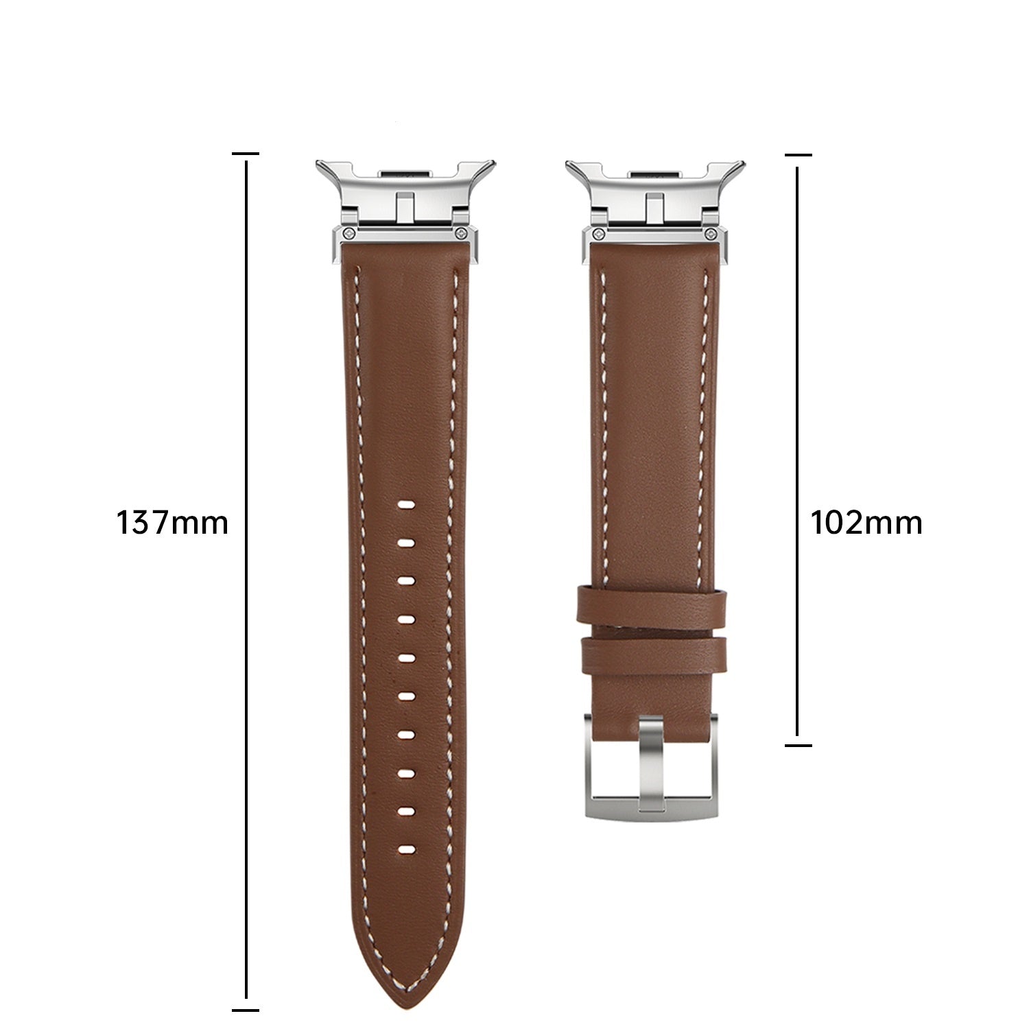 Bracelet cuir Premium Samsung Galaxy Watch 8 - 40mm (gris)