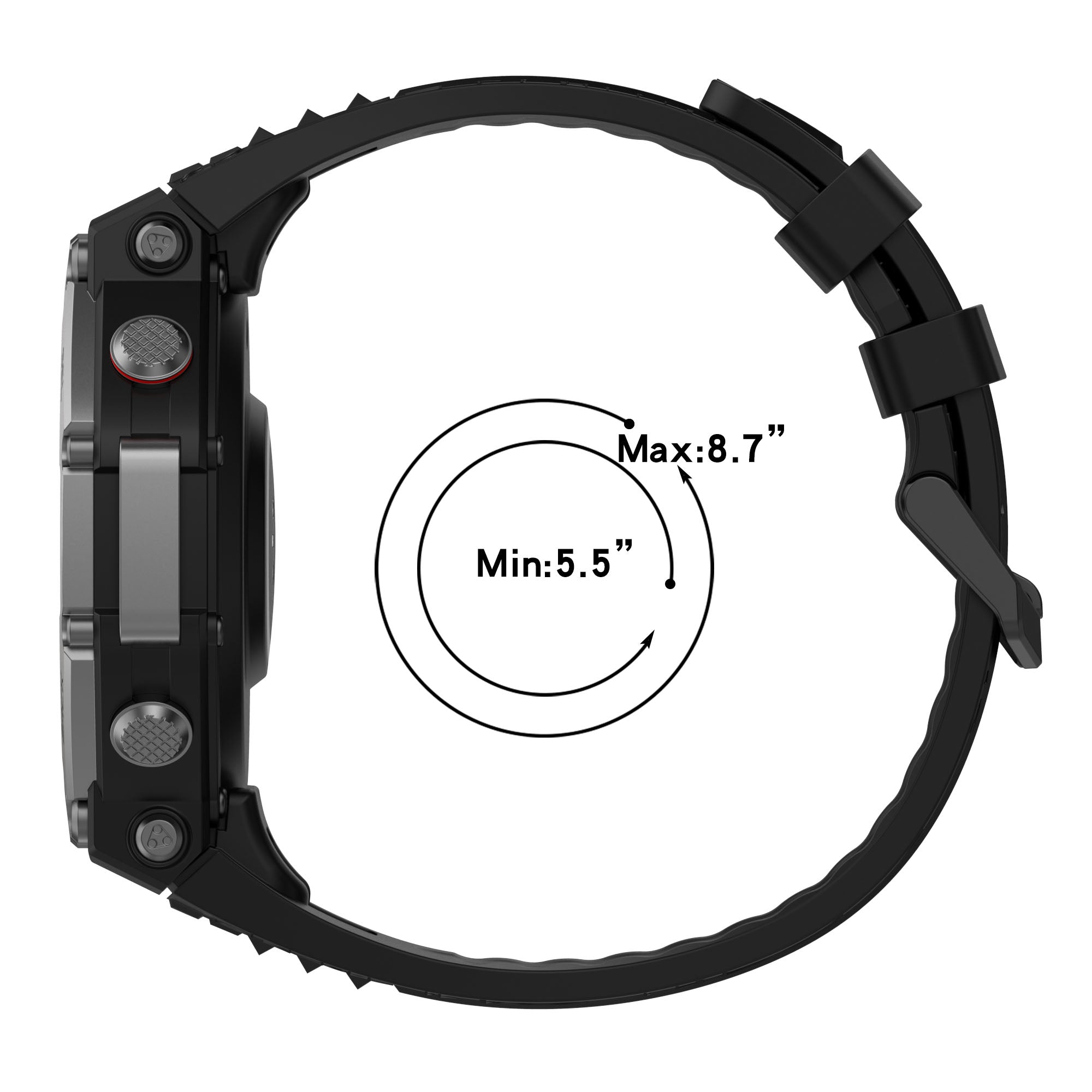Bracelet silicone Amazfit T-Rex 3 (noir)