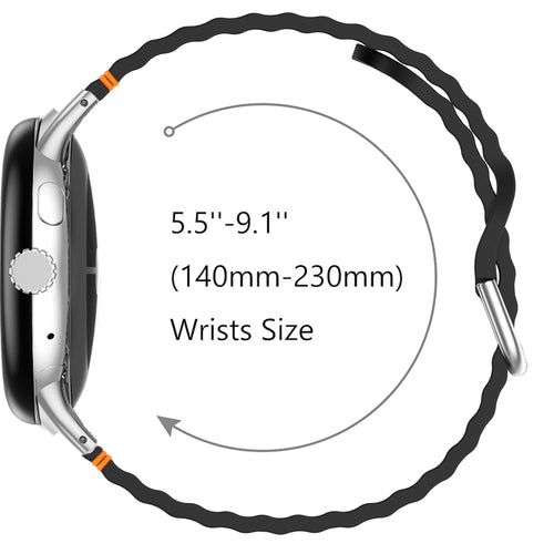 Bracelet silicone ondulé Google Pixel Watch 4 - 45mm (noir)