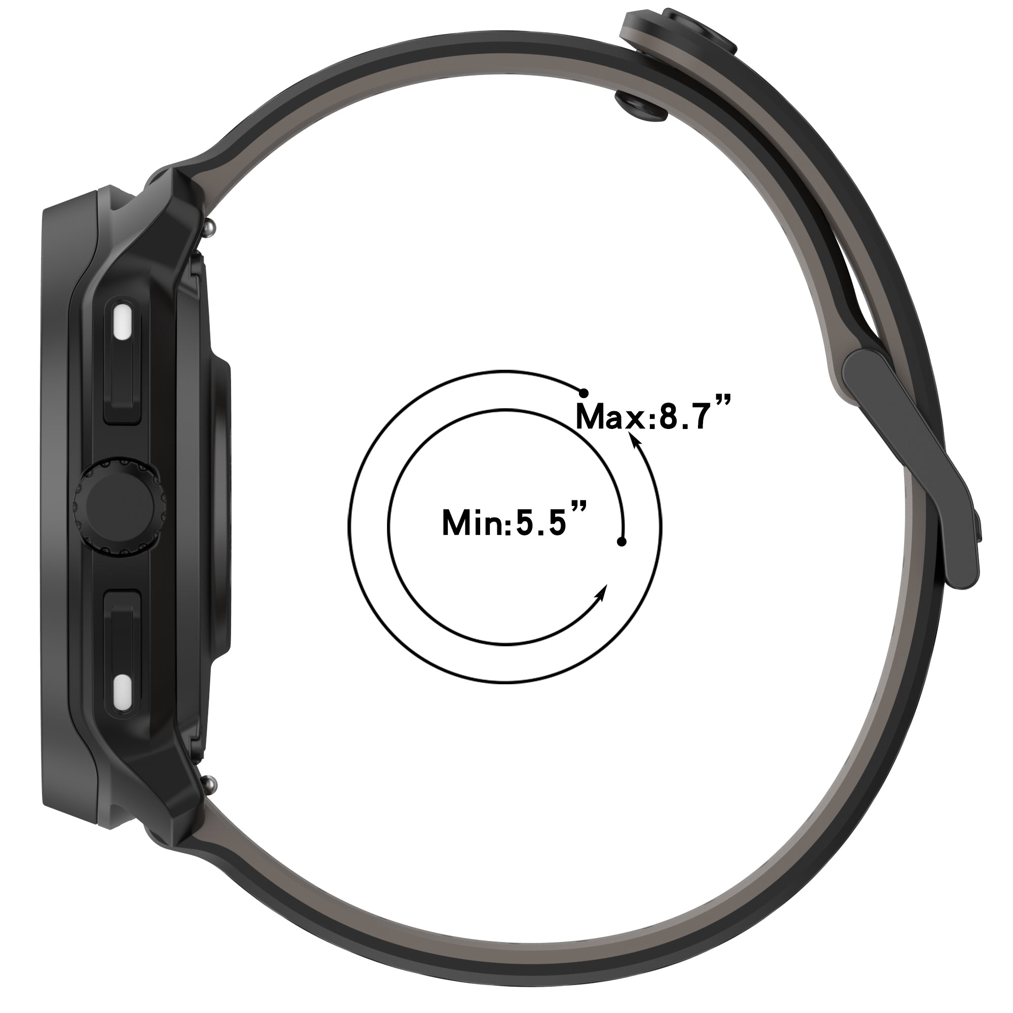 Huawei Watch GT Runner 2 Striped Silicone Strap (Black)