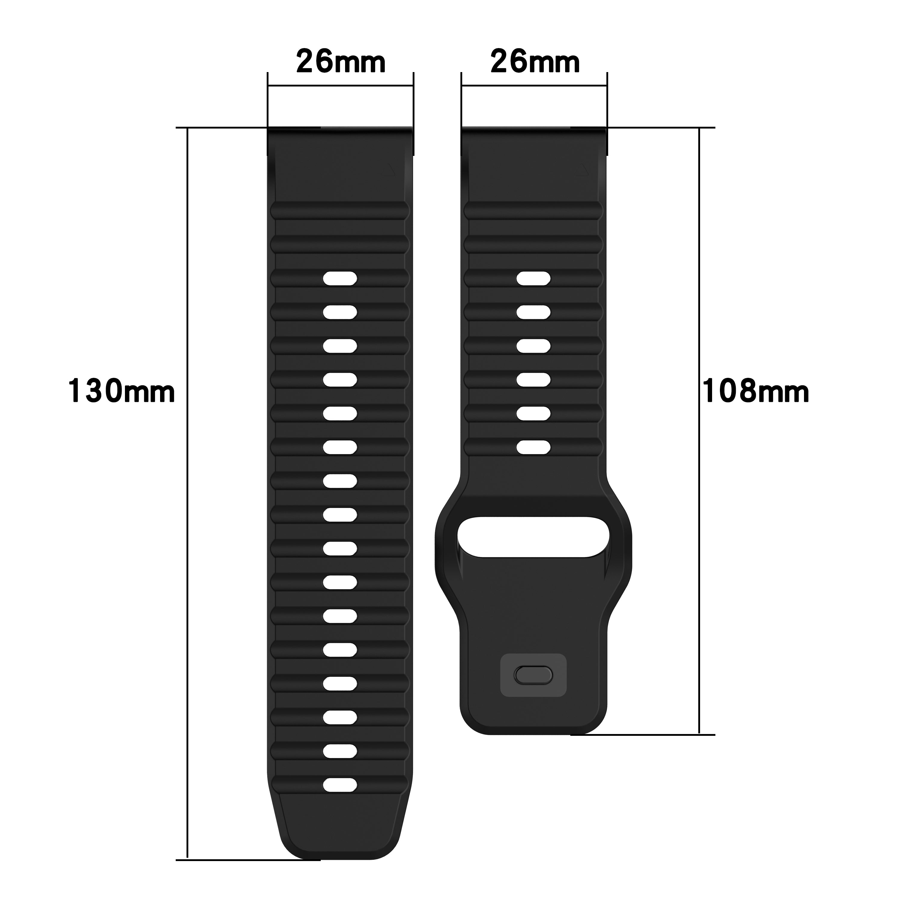 Bracelet silicone outdoor Garmin Tactix 8 - 51mm (noir)