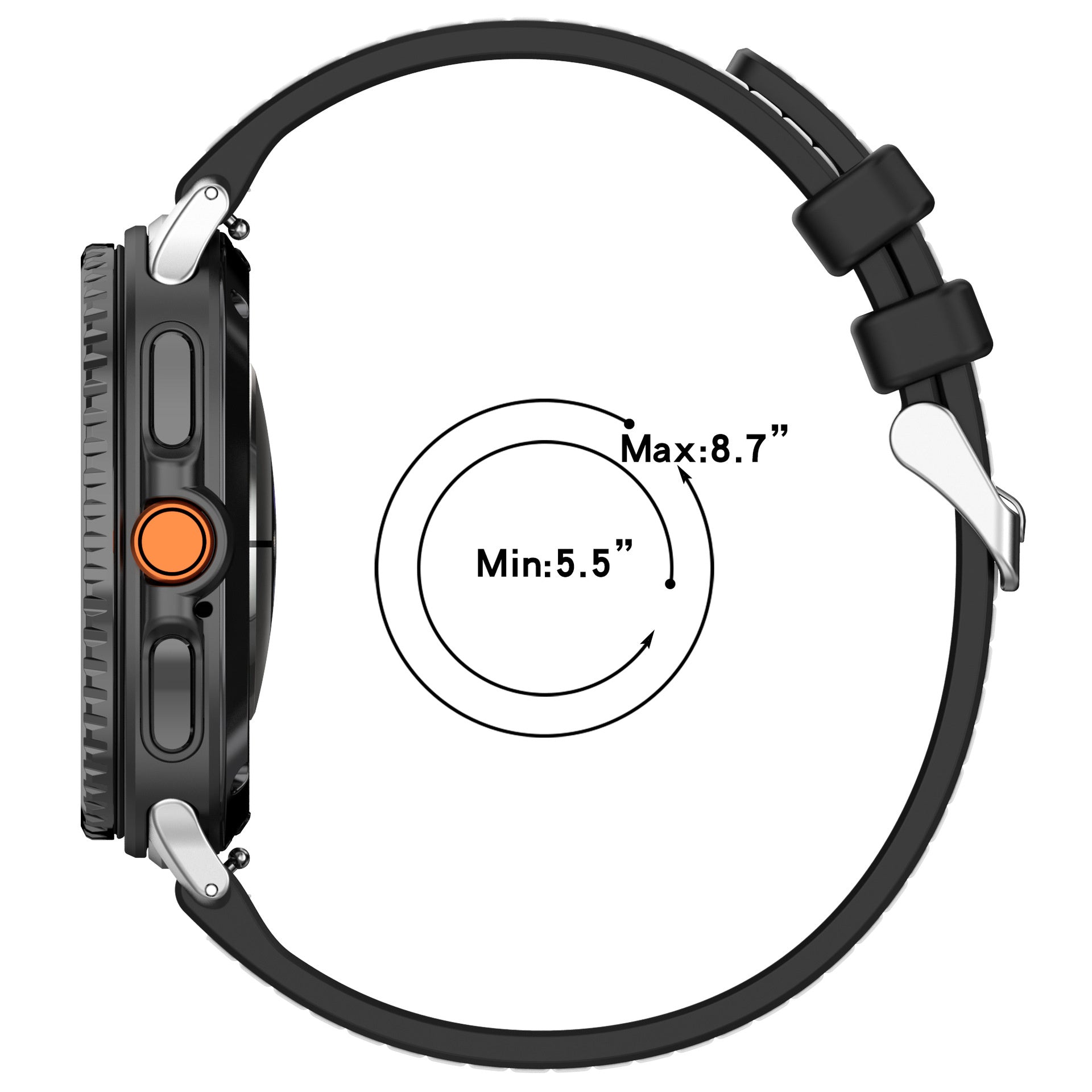 Bracelet nylon hybride Samsung Galaxy Watch 8 Classic (noir)