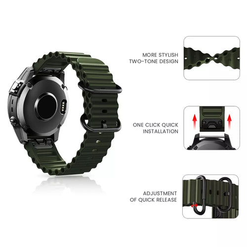 Garmin Quatix 8 - 51mm Ocean Strap (Army Green)