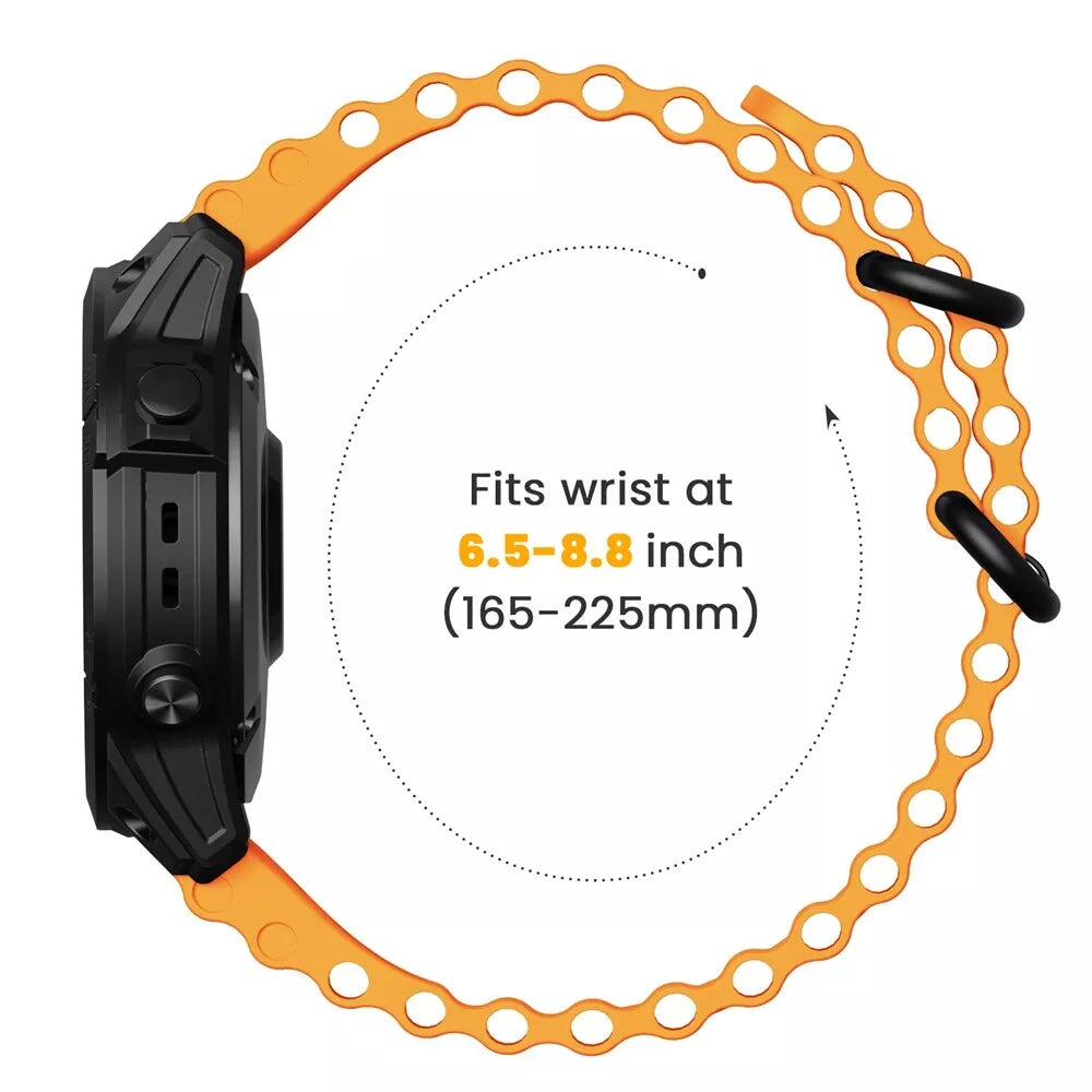 Bracelet ondulé Garmin Quatix 8 - 51mm (orange)