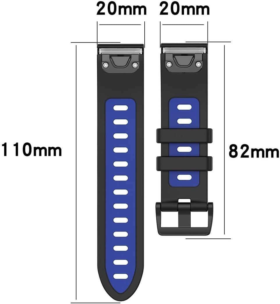 Bracelet sport avec boucle Garmin Descent Mk3(i) - 43mm (noir/bleu)