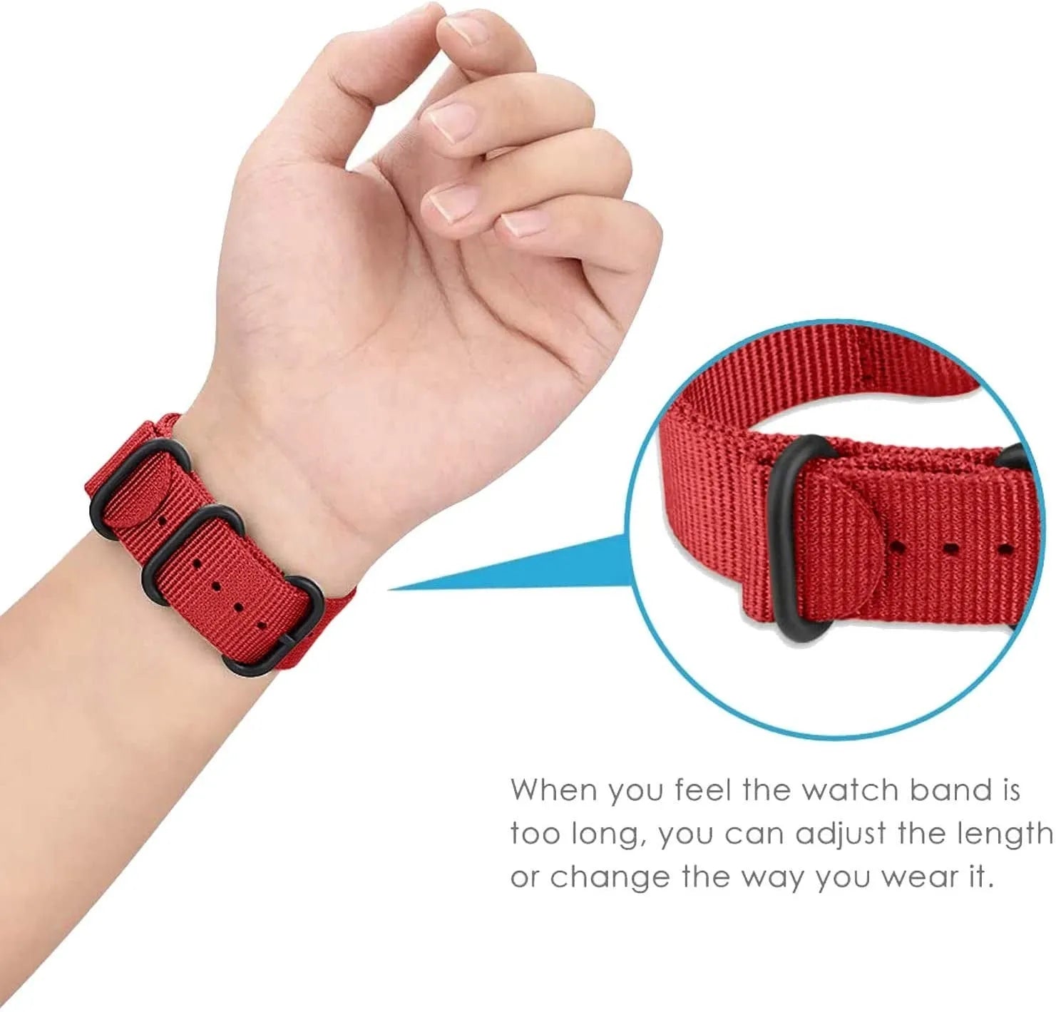 Xiaomi Watch S5 Nylon Buckle Strap (Red)