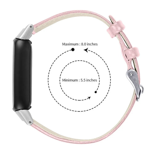 Bracelet cuir moderne Fitbit Luxe (rose)