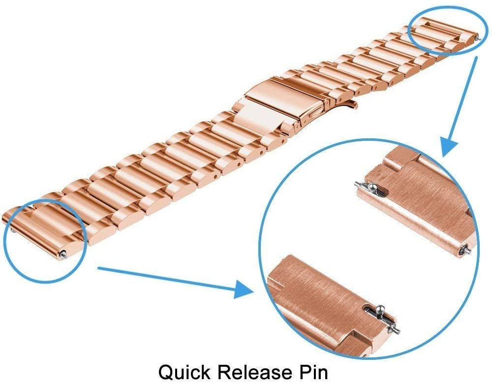 Bracelet acier Oppo Watch S (or rose)