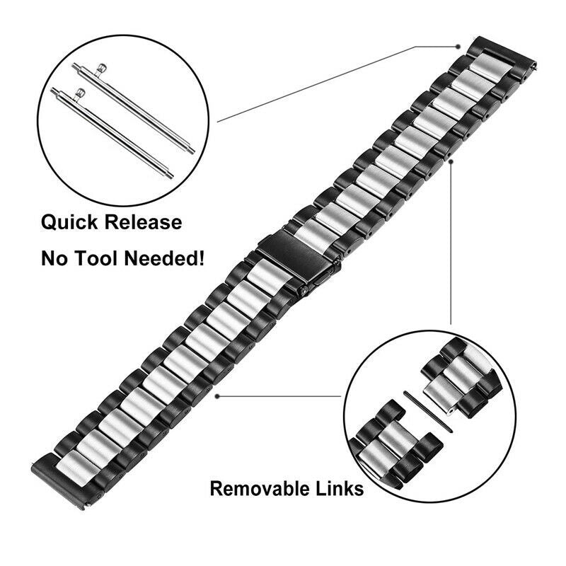 Bracelet acier Garmin Vivoactive 6 (noir/argent)