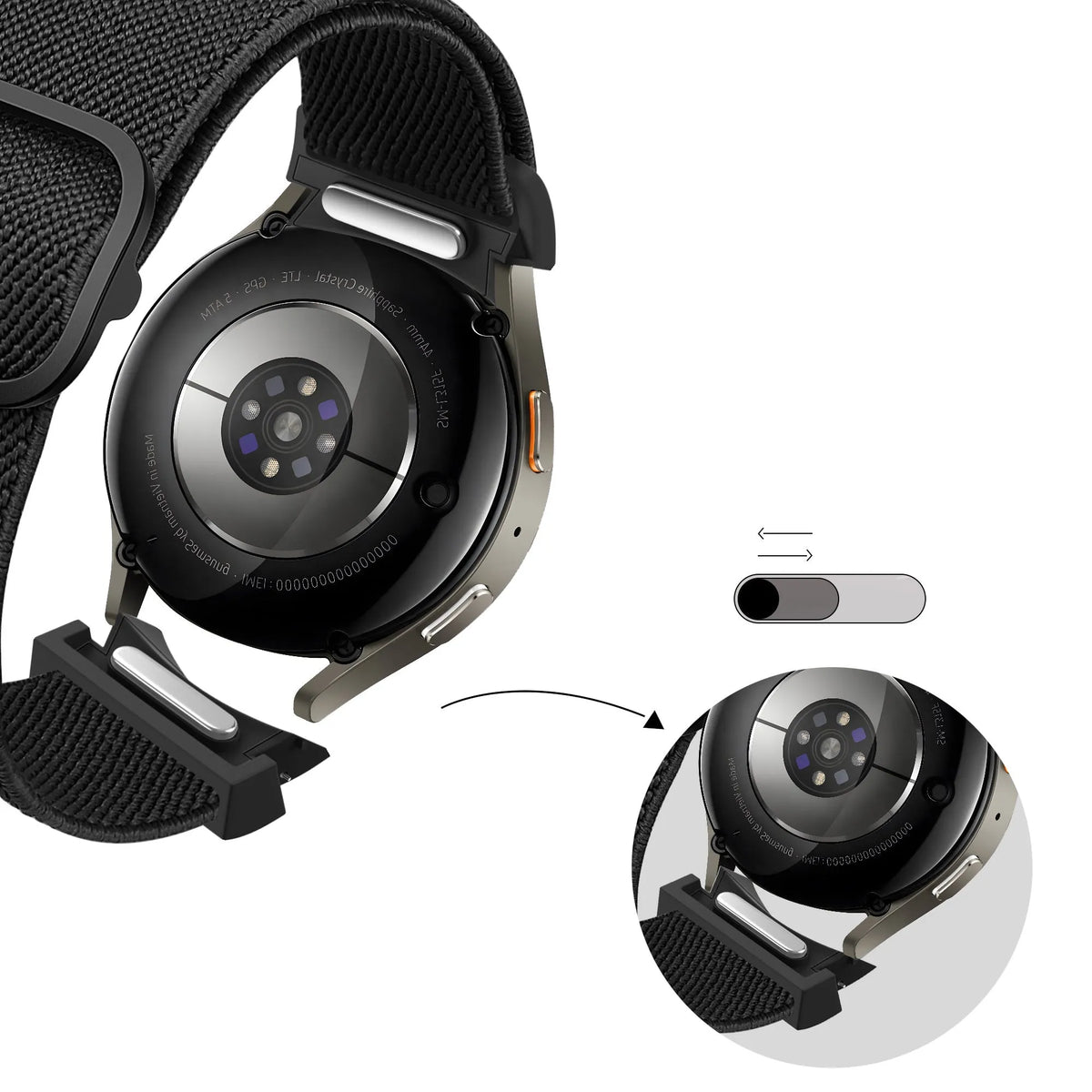 Bandz Bracelet elastique 'Easy Fit' Samsung Galaxy Watch 4 - 44mm (noir)