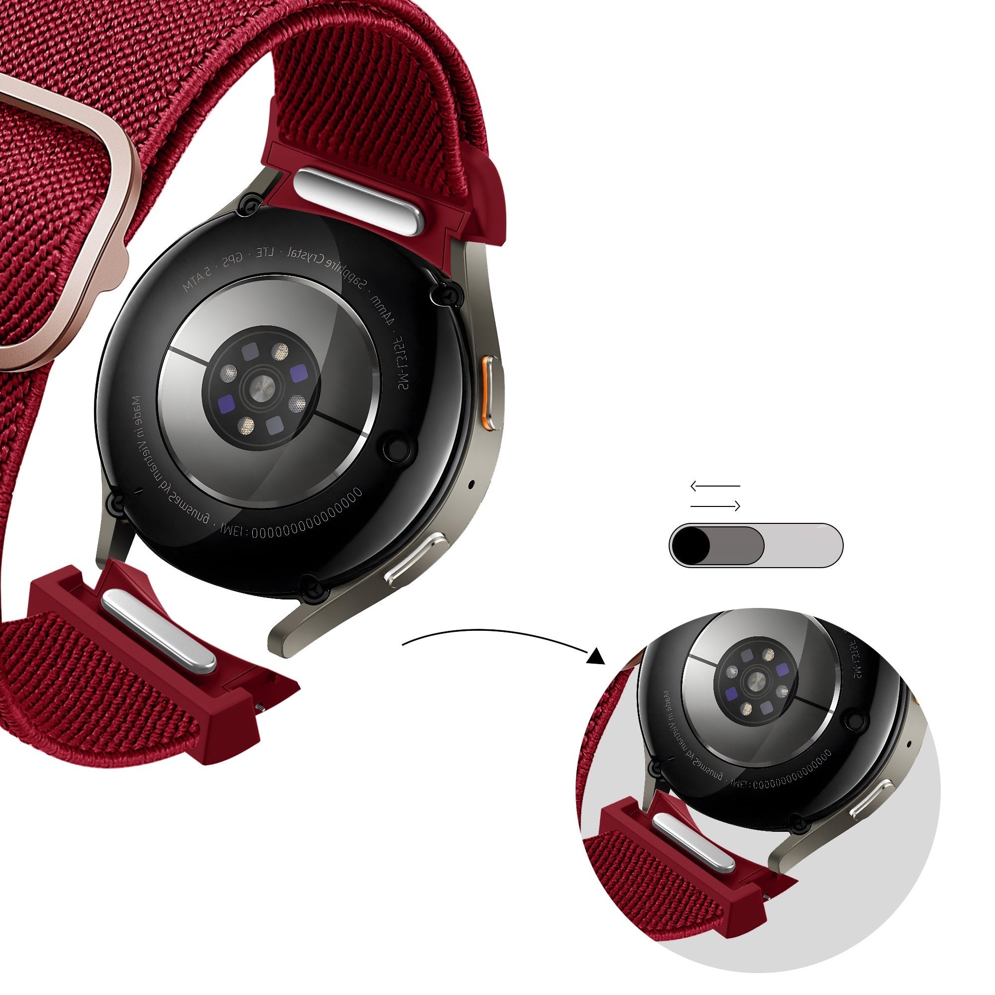 Bandz Samsung Galaxy Watch 7 - 44mm Elastic Strap 'Easy Fit' (Red)