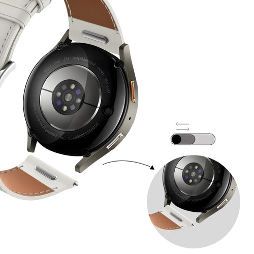 Bandz Bracelet cuir 'Easy Fit' Huawei Watch GT 5 - 41mm (blanc)