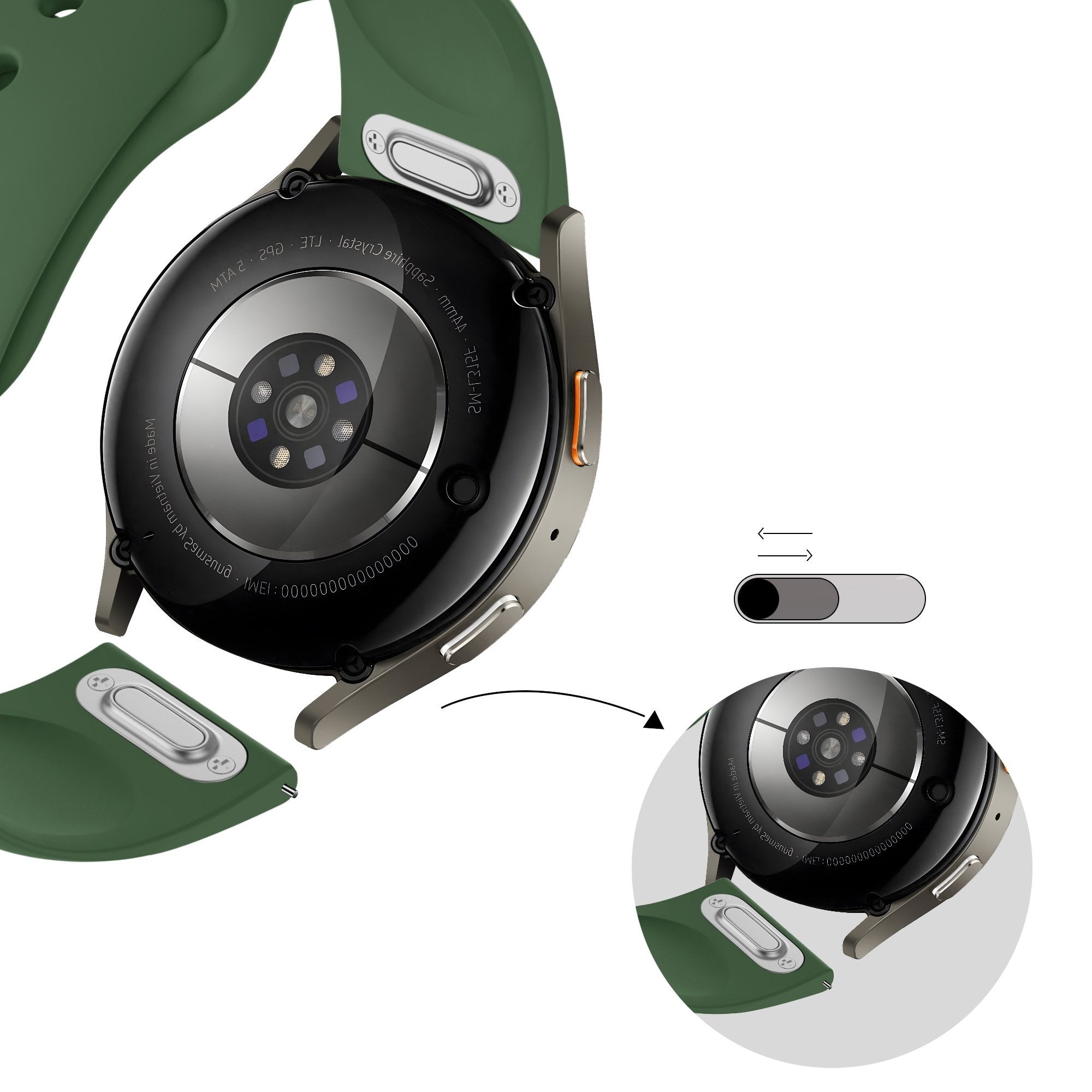 Bandz Samsung Galaxy Watch 4 - 40mm Sport Strap 'Easy Fit' (Green)
