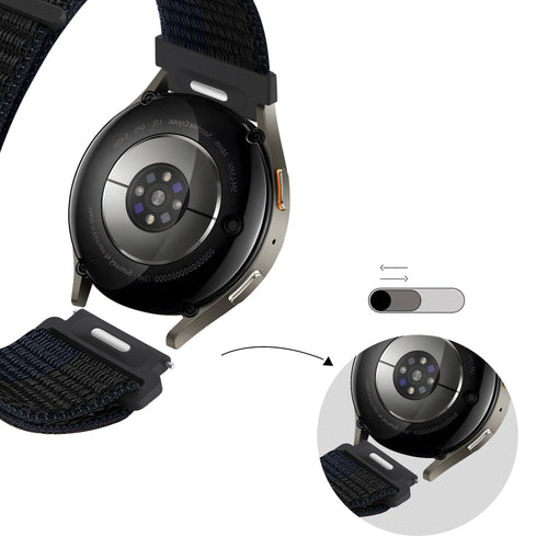Bandz Bracelet nylon 'Easy Fit' Amazfit Bip Max (noir/bleu)