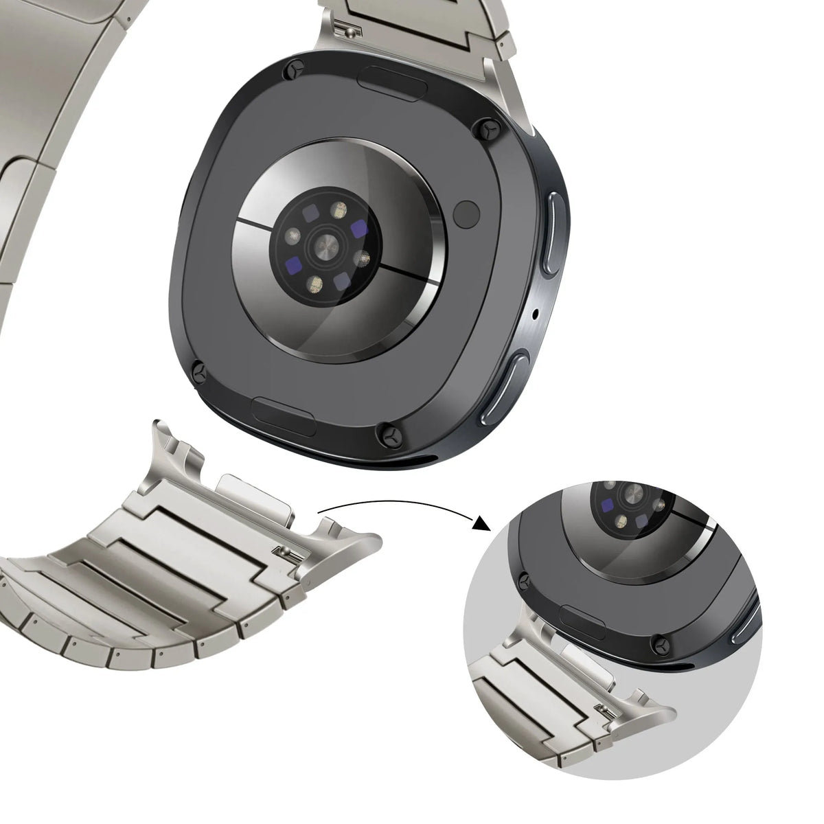 Bandz Samsung Galaxy Watch 9 - 44mm Titanium Strap 'One Bead' (Titanium)