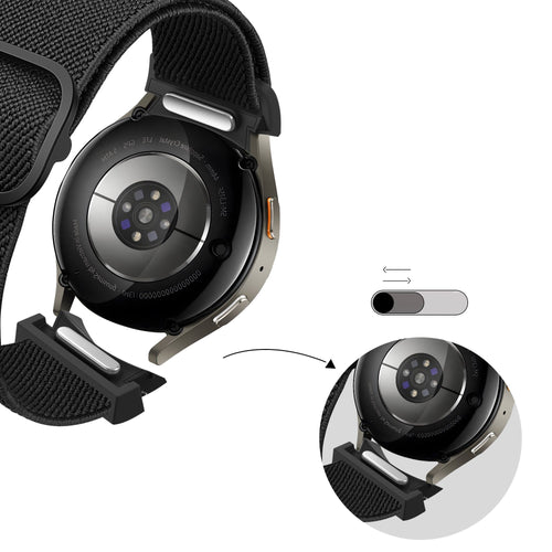 Bandz Samsung Galaxy Watch 4 Classic 42mm Elastic Strap 'Easy Fit' (Black)