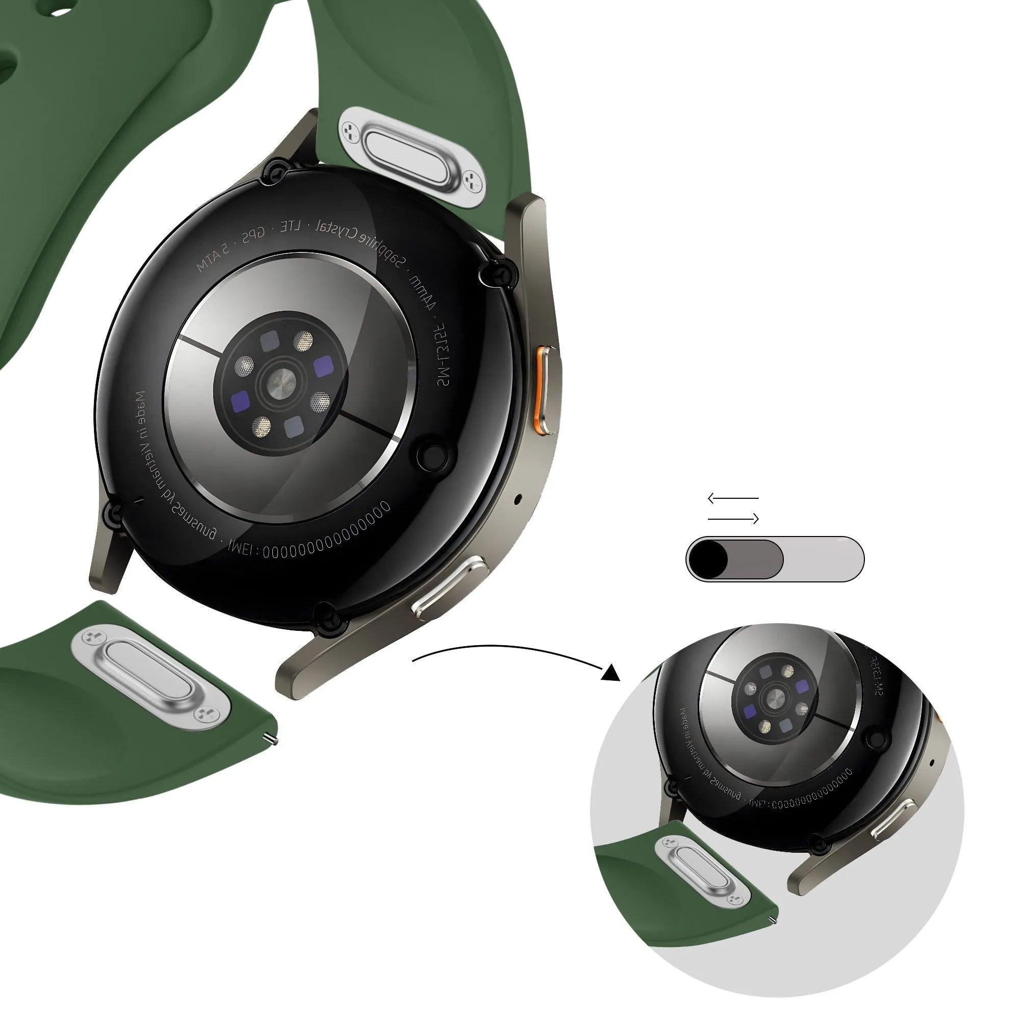 Bandz Bracelet sport 'Easy fit' Coros Pace 4 (vert)