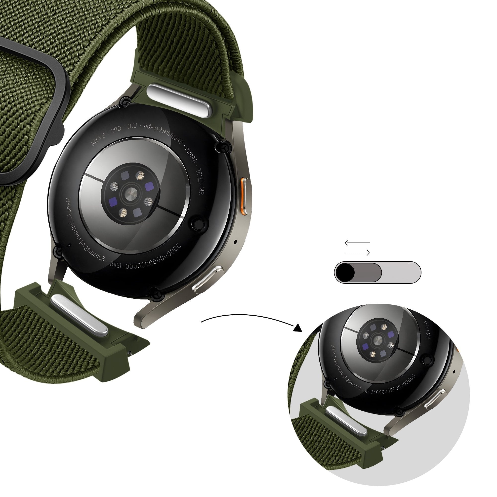 Bandz Bracelet elastique 'Easy Fit' Samsung Galaxy Watch 7 - 40mm (vert)