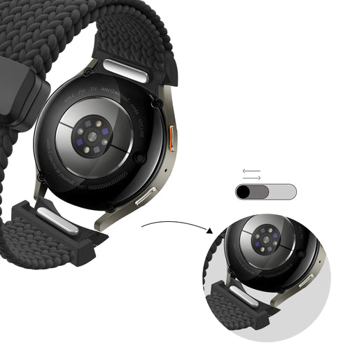 Bandz Samsung Galaxy Watch FE Braided Strap 'Easy Fit' (Black)