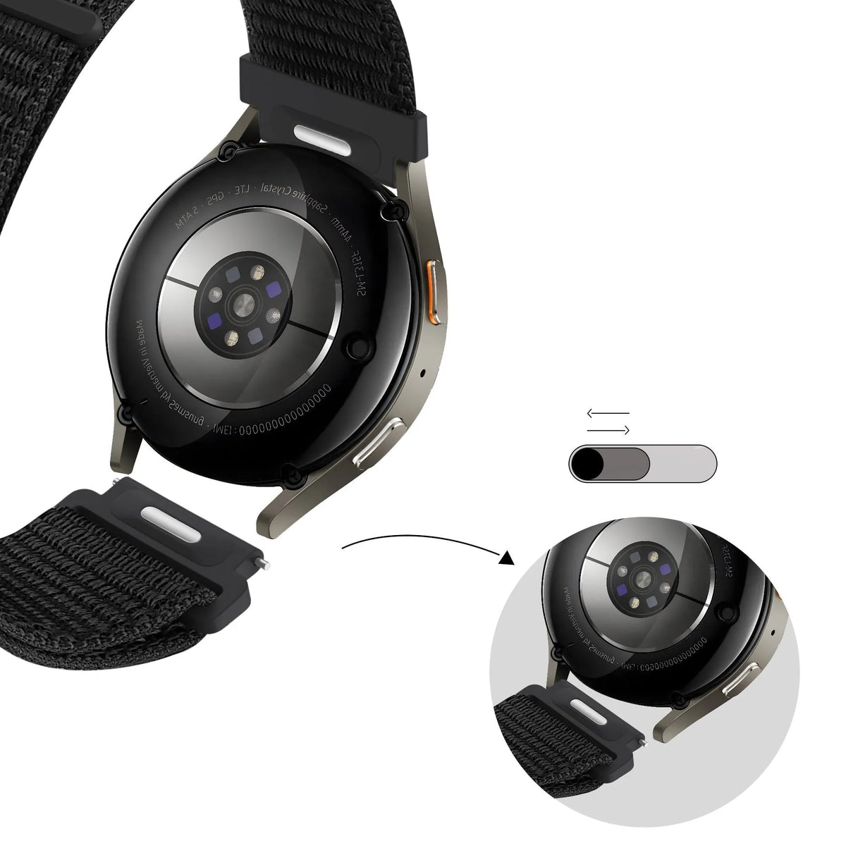 Bandz Bracelet nylon 'Easy Fit' Amazfit GTS 2 (noir)