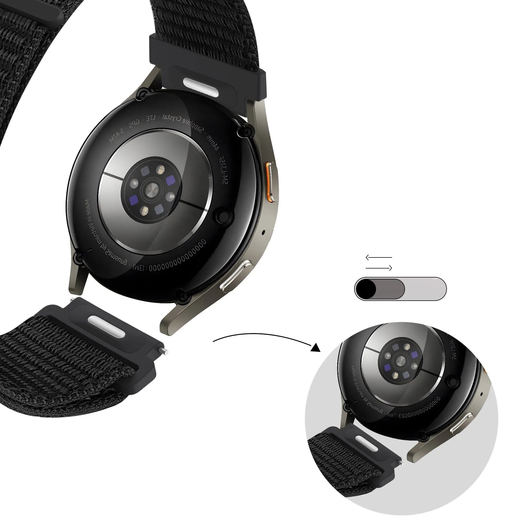 Bandz Bracelet nylon 'Easy Fit' Polar Vantage V3 (noir)