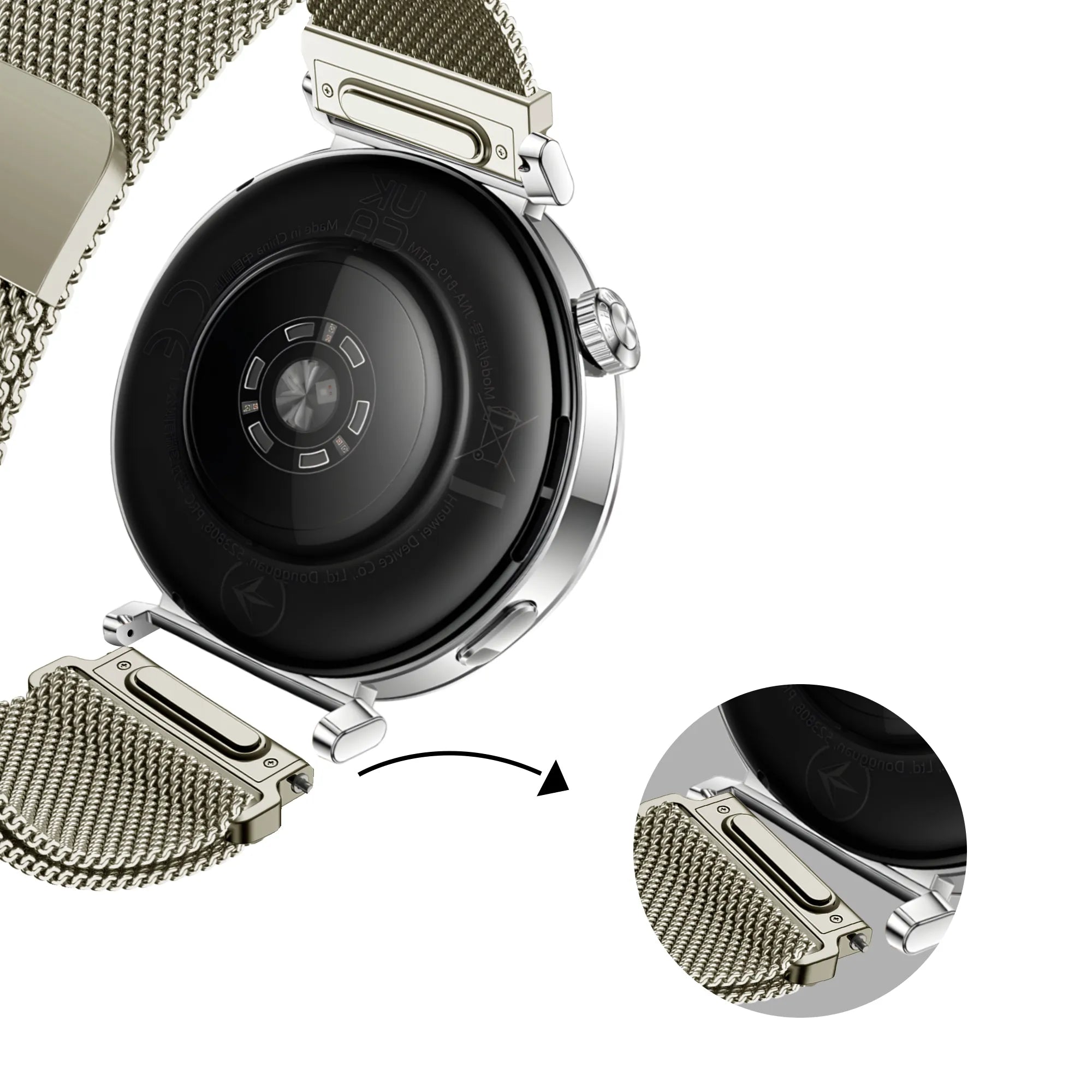 Bandz Bracelet milanais 'Easy fit' Huawei Watch GT 4 - 41mm (lumière stellaire)
