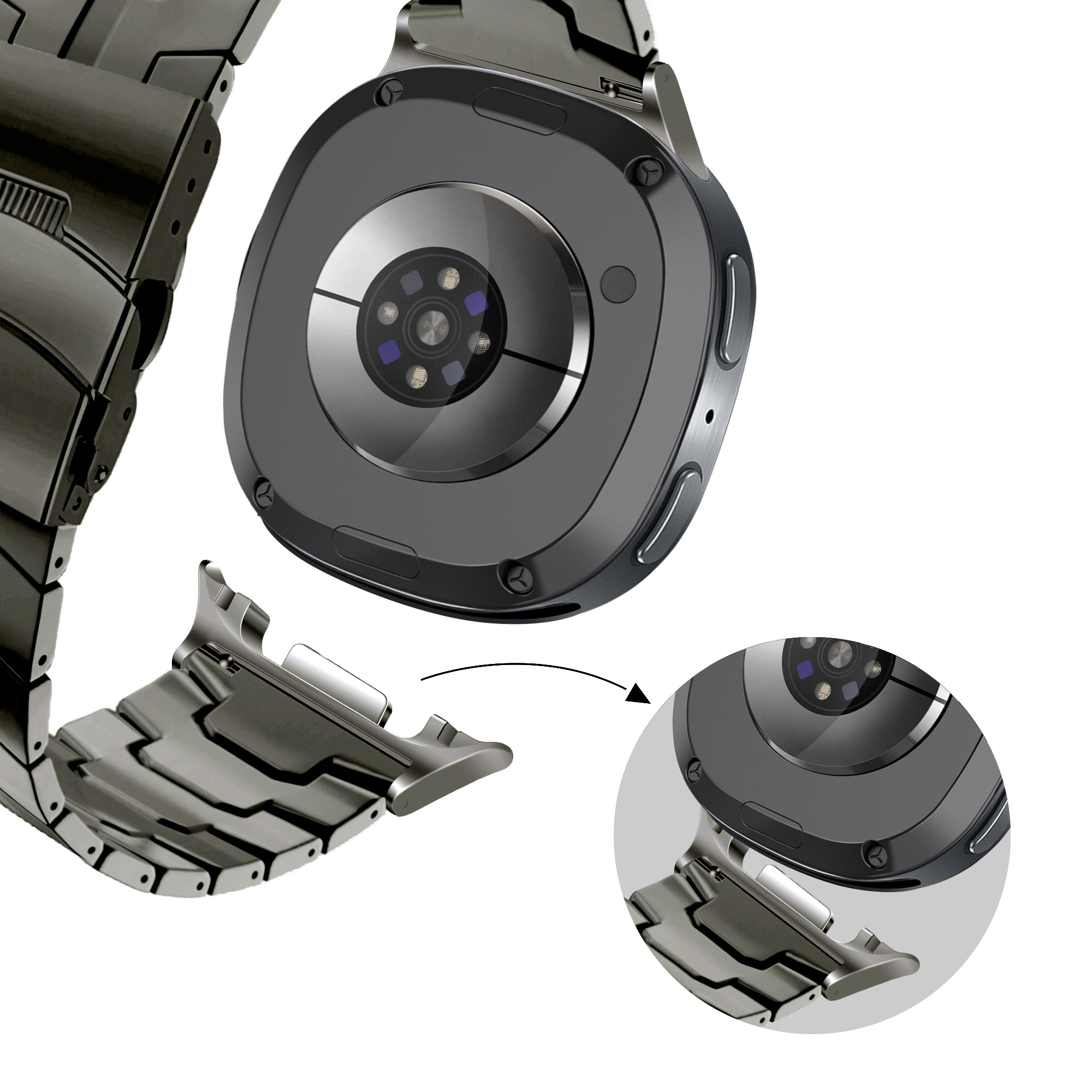 Bandz Bracelet acier 'Iron' Samsung Galaxy Watch 8 - 40mm (graphite)