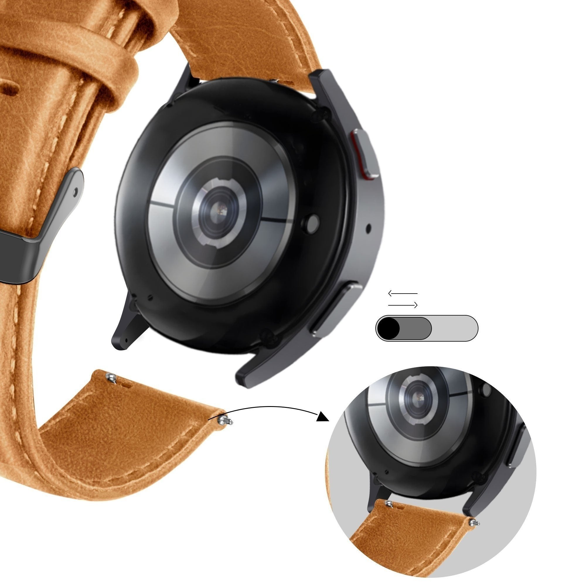 Bandz Bracelet cuir "Classic" Redmi Watch 5 Lite (marron)