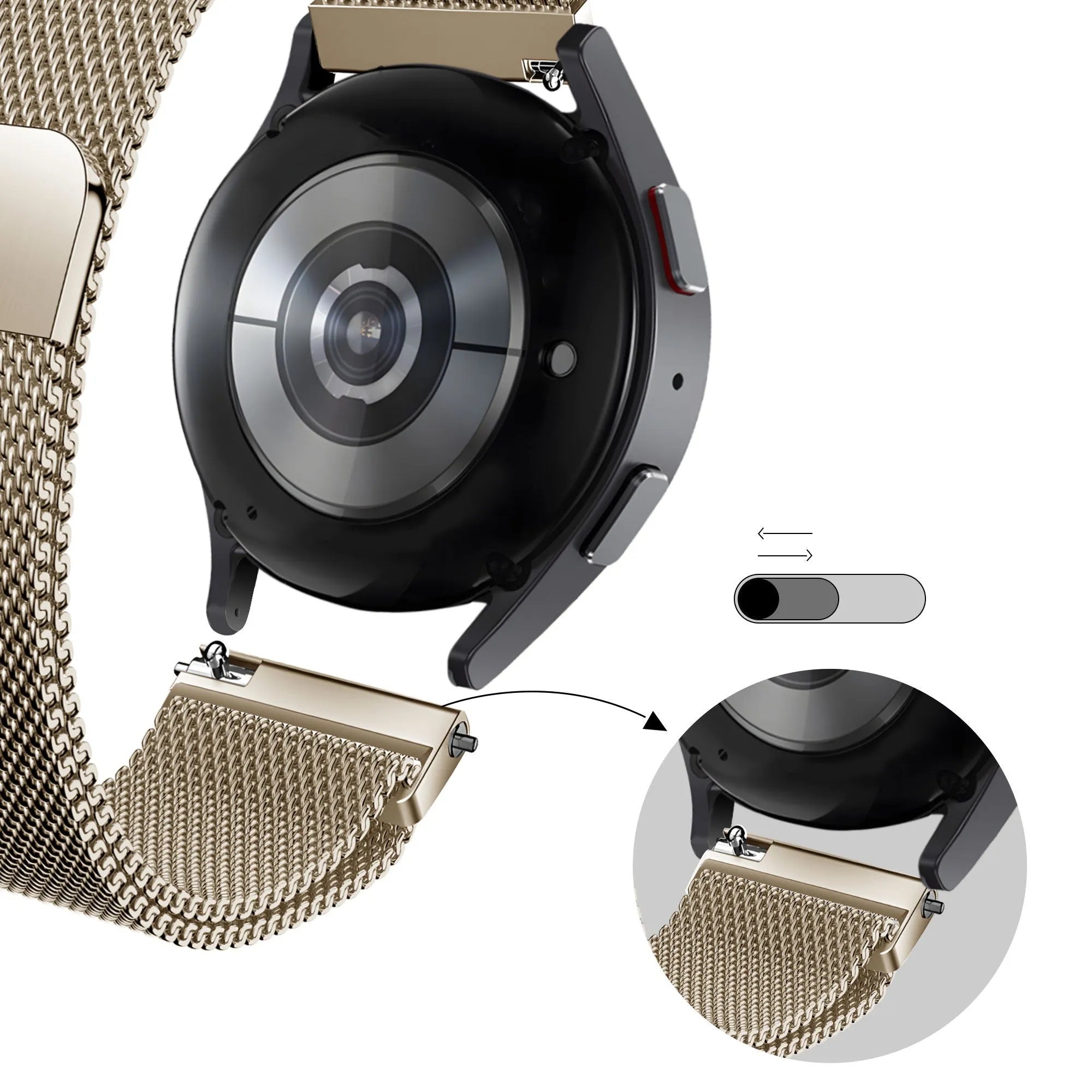 Bandz Bracelet milanais 'Loop' Amazfit Cheetah 2 Pro (champagne)