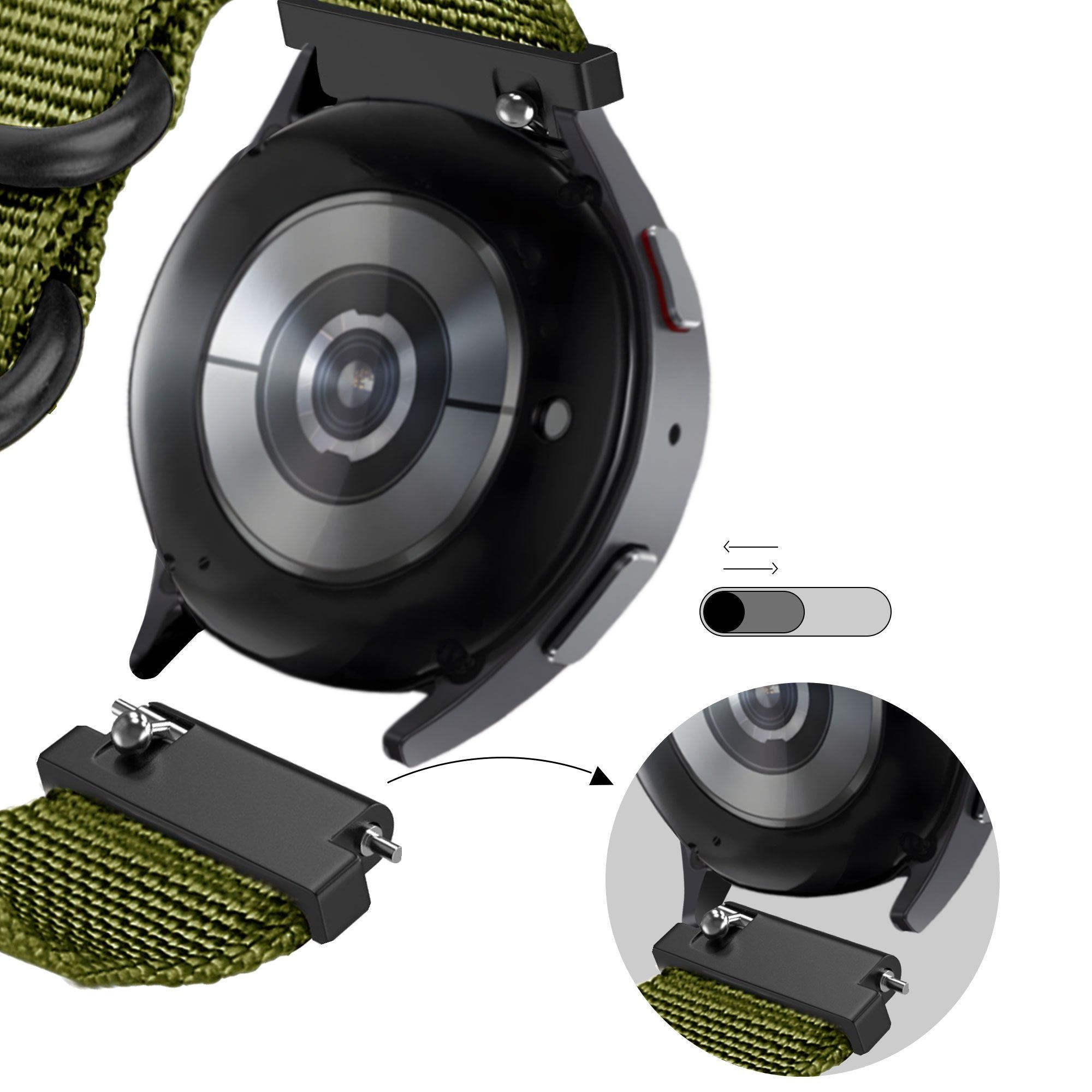 Bandz Bracelet nylon avec boucle Garmin Forerunner 255 (vert)