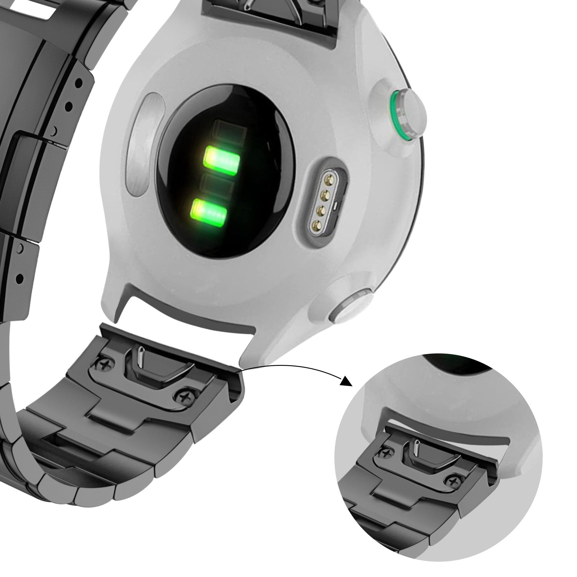 Bandz Bracelet titane Garmin Quatix 8 Pro - 47mm (gris)