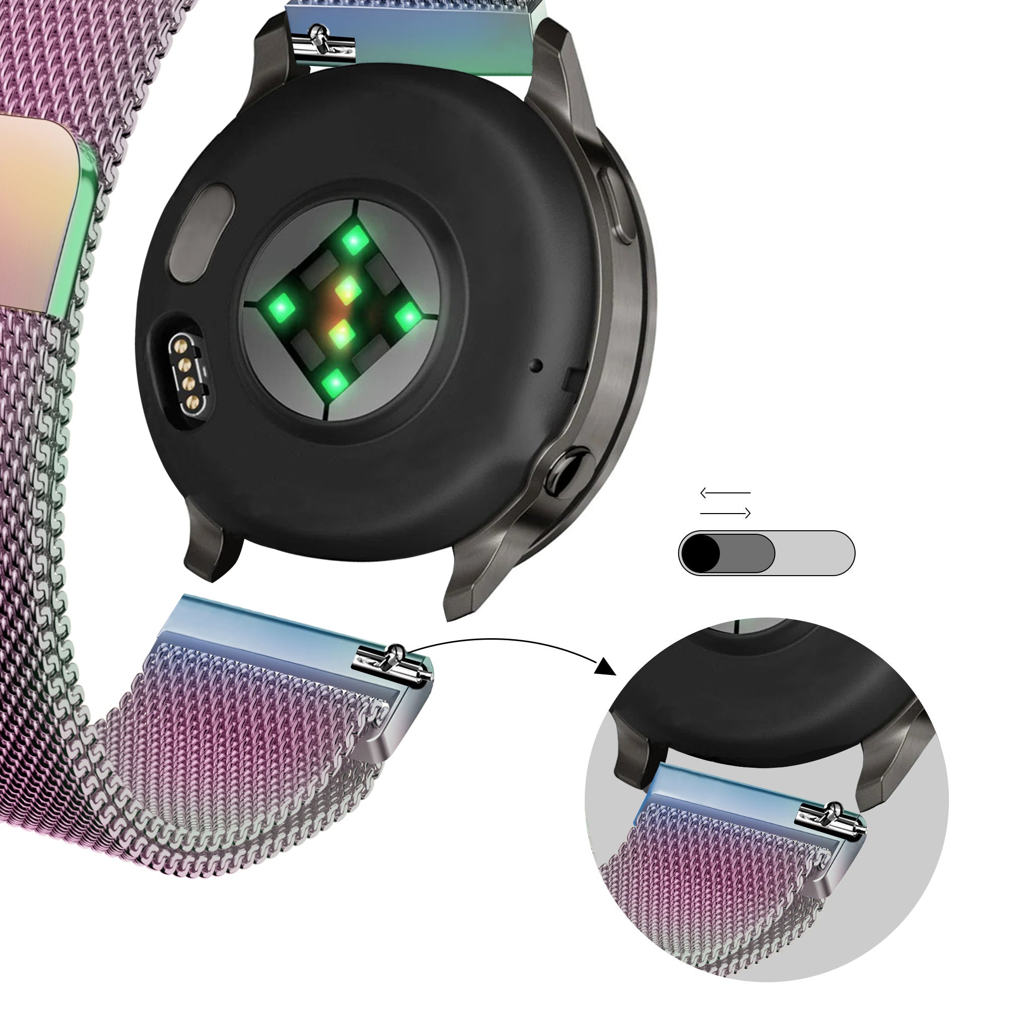 Bandz Bracelet milanais 'Loop' Garmin Approach J1 (nacré)