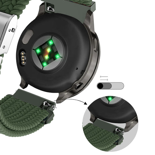 Bandz Bracelet nylon tissé Garmin Forerunner 170 (vert olive)