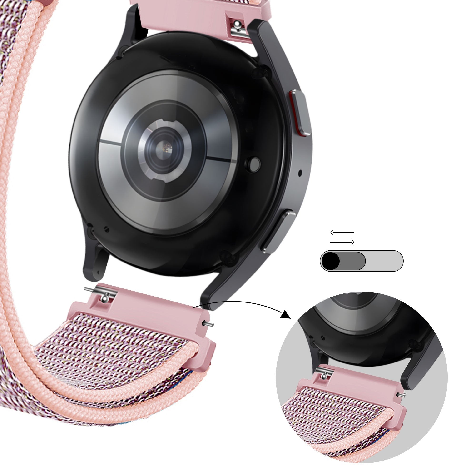 Bandz Bracelet nylon Loop Garmin Forerunner 55 (rose)