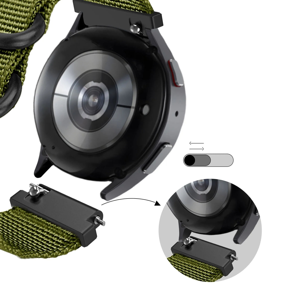 Bandz Bracelet nylon avec boucle Garmin Vivoactive 6 (vert)