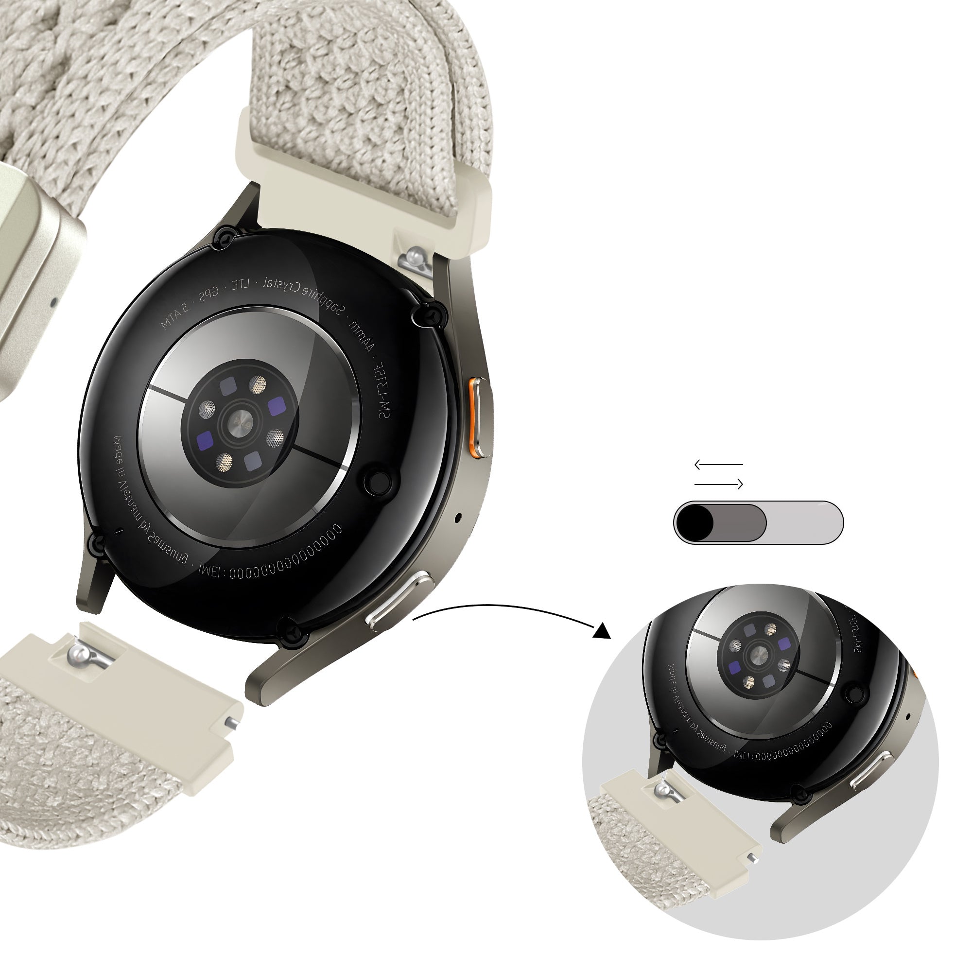 Bandz Garmin Vivoactive 4s Vintage Nylon Strap (Starlight)