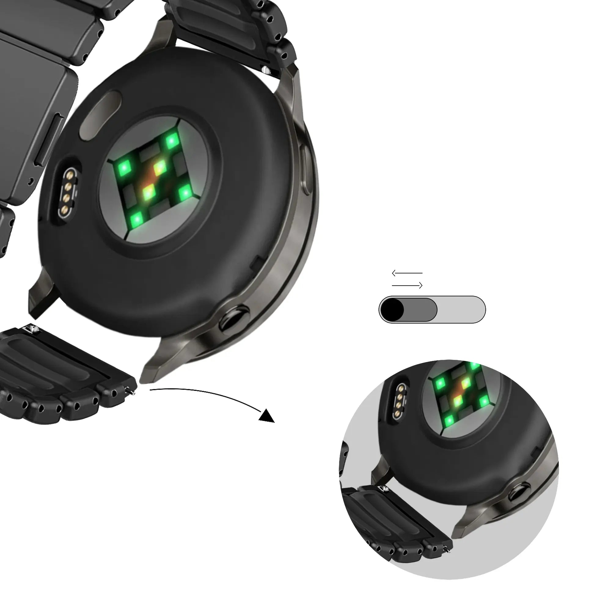 Bandz Bracelet titane 'Hybrid' Polar Vantage V3 (noir)