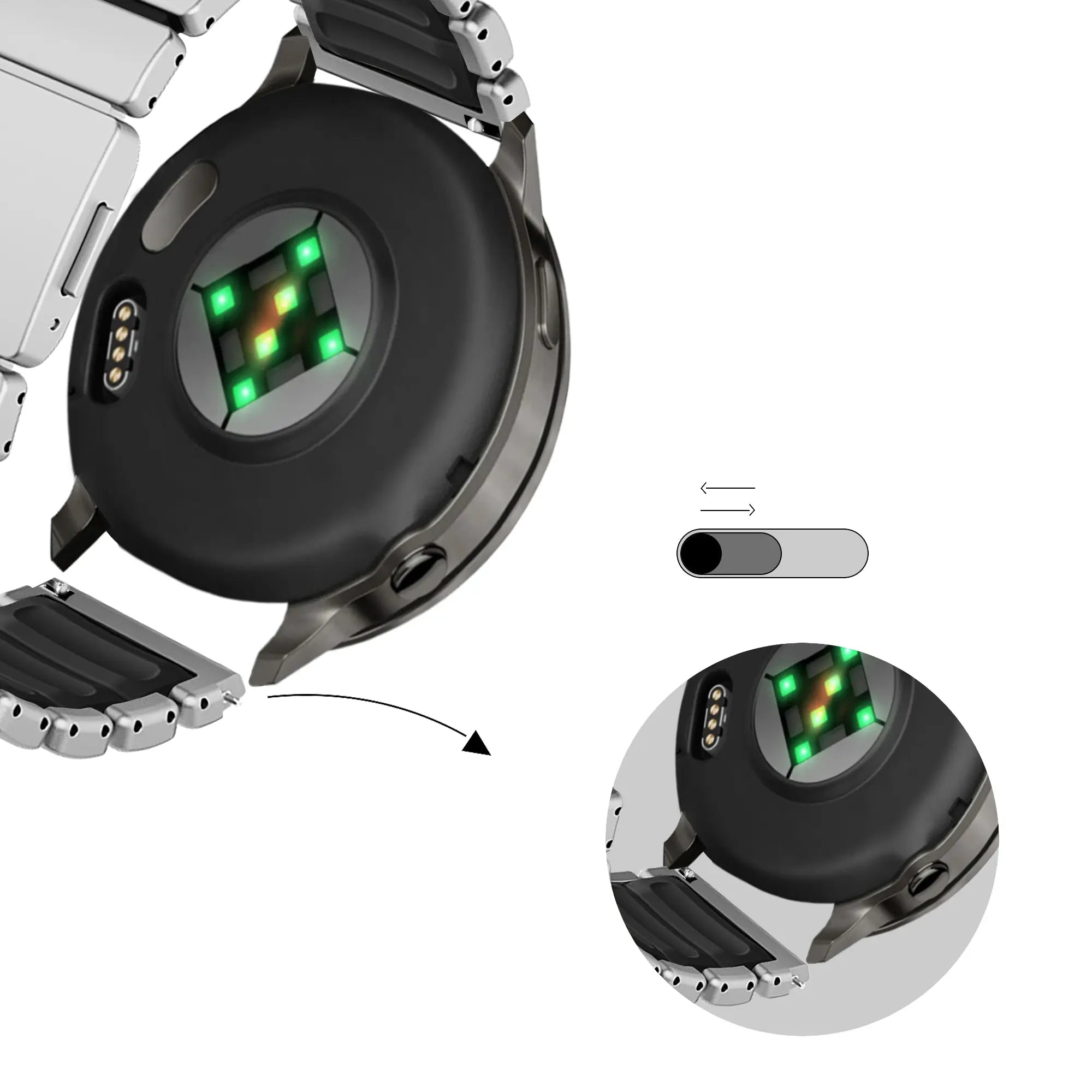 Bandz Bracelet titane 'Hybrid' Polar Grit X Pro (titane/noir)