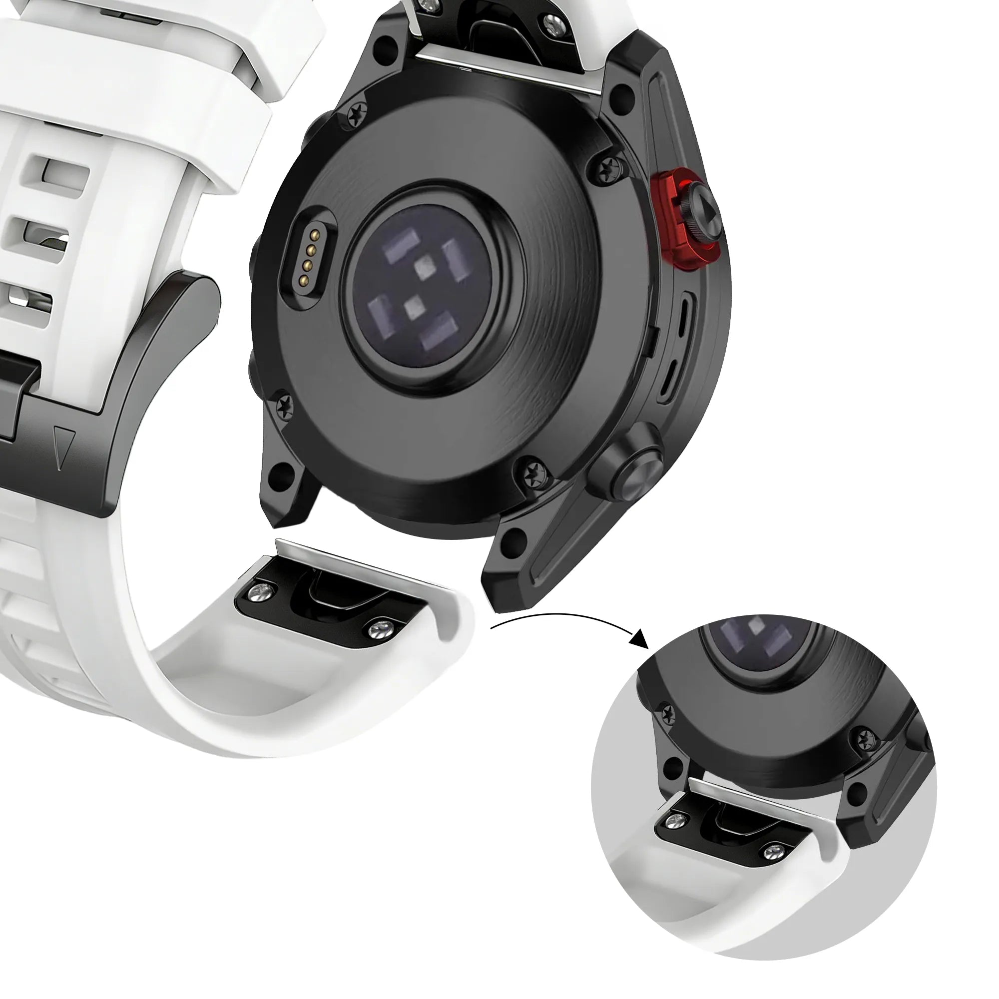 Bandz Bracelet silicone 'Classic' Garmin D2 Mach 1 Pro (blanc)