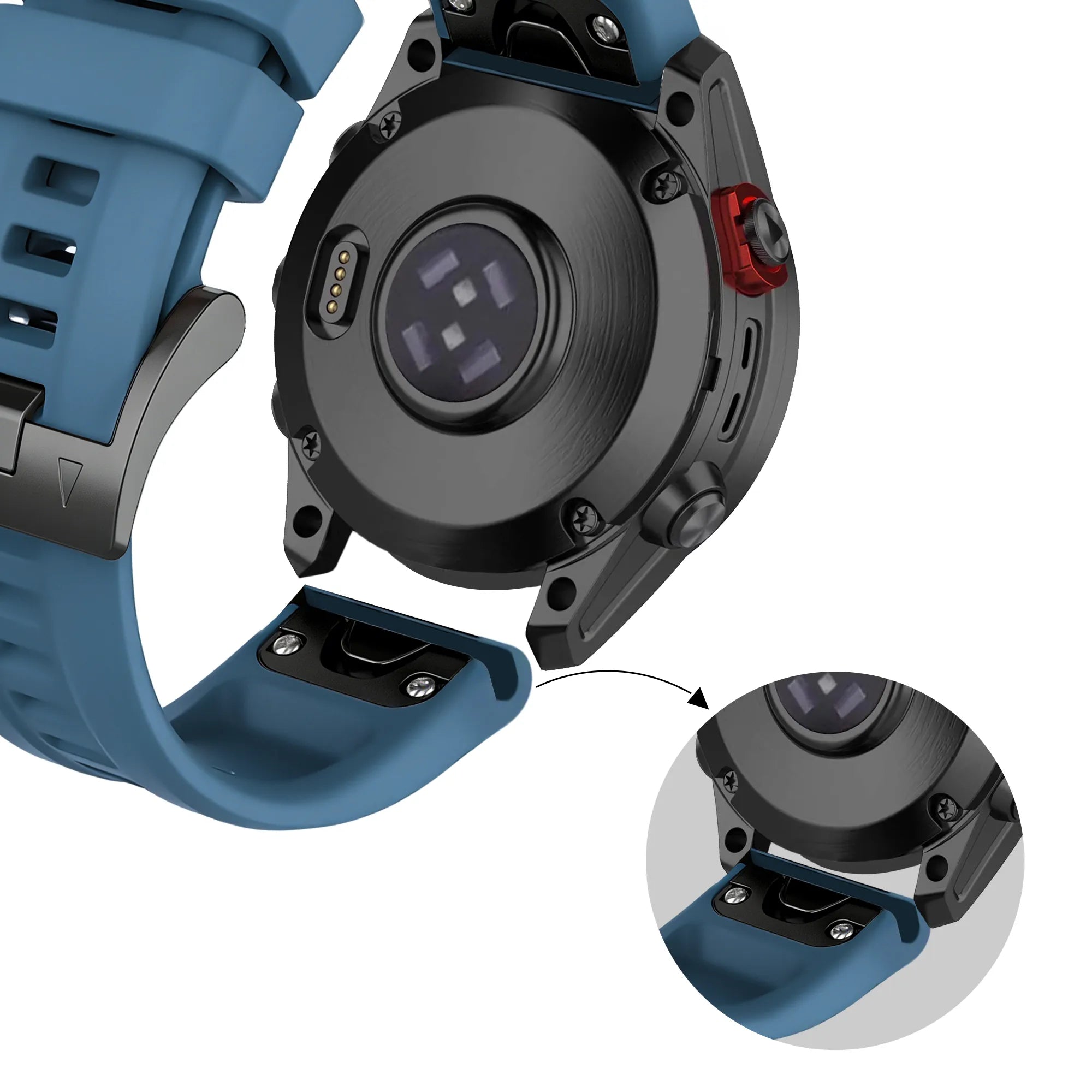 Bandz Bracelet silicone 'Classic' Garmin Fenix 7s (roche verte)