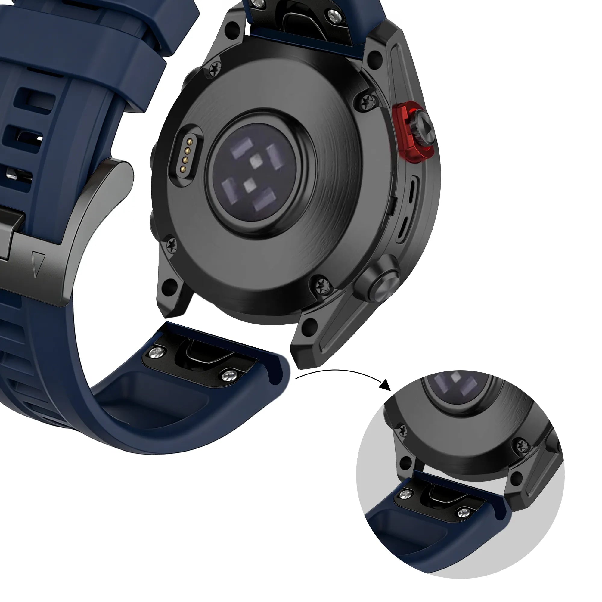Bandz Bracelet silicone 'Classic' Garmin Approach S62 (bleu foncé)
