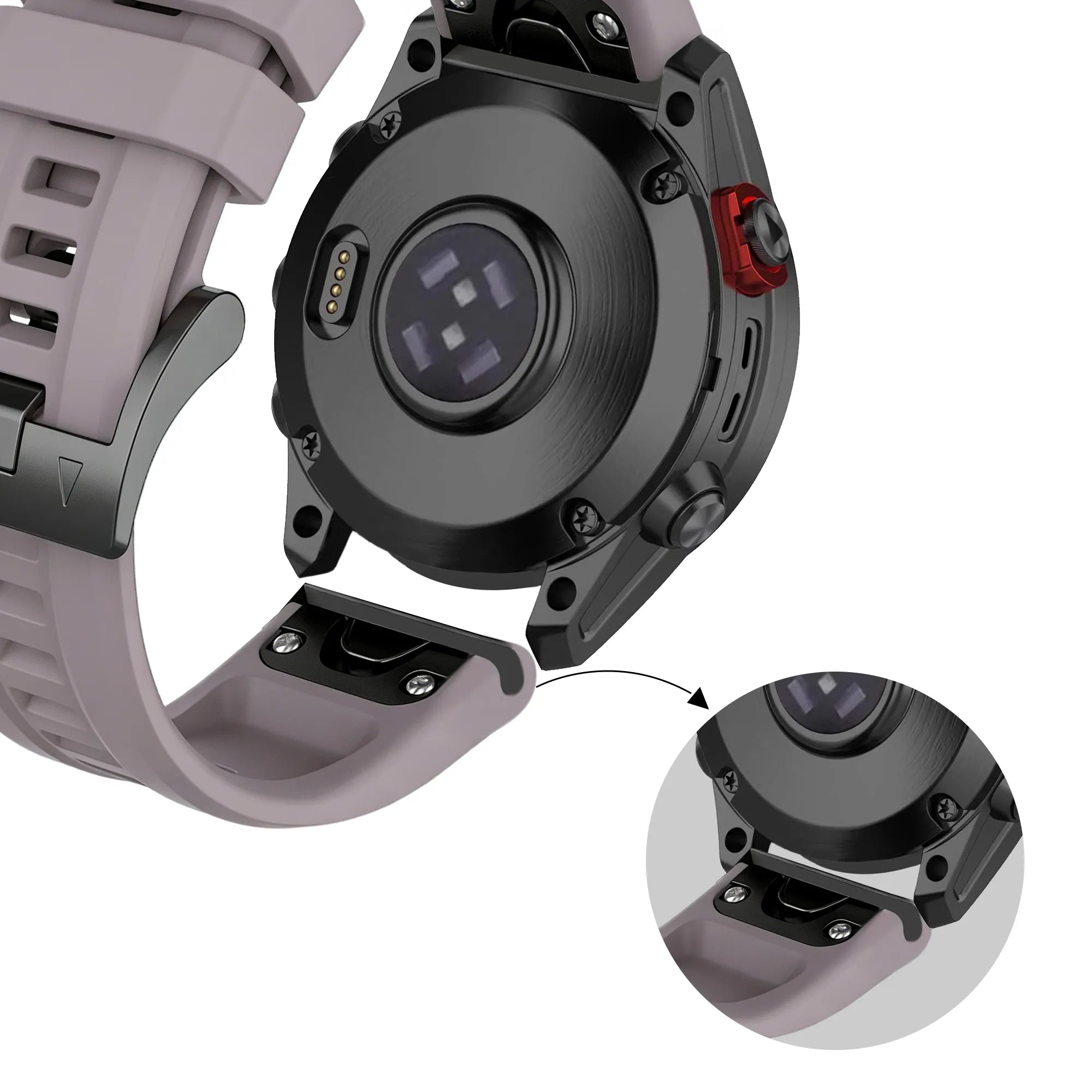 Bandz Bracelet silicone 'Classic' Garmin Descent Mk2S (lavande gris)