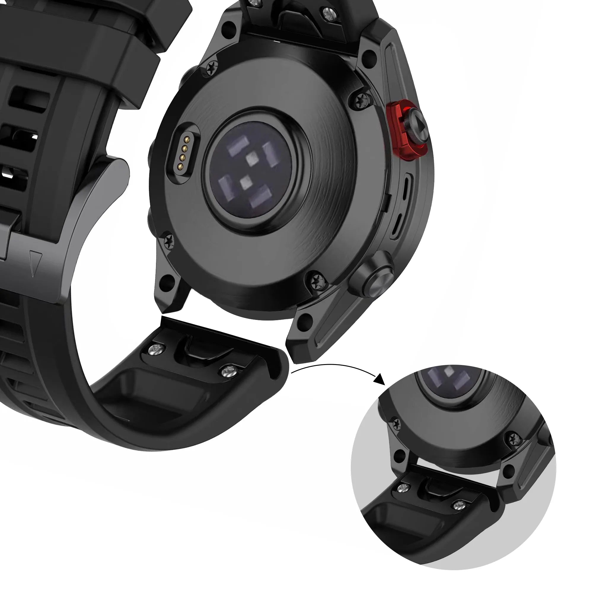 Bandz Bracelet silicone 'Classic' Garmin Approach S60 (noir)