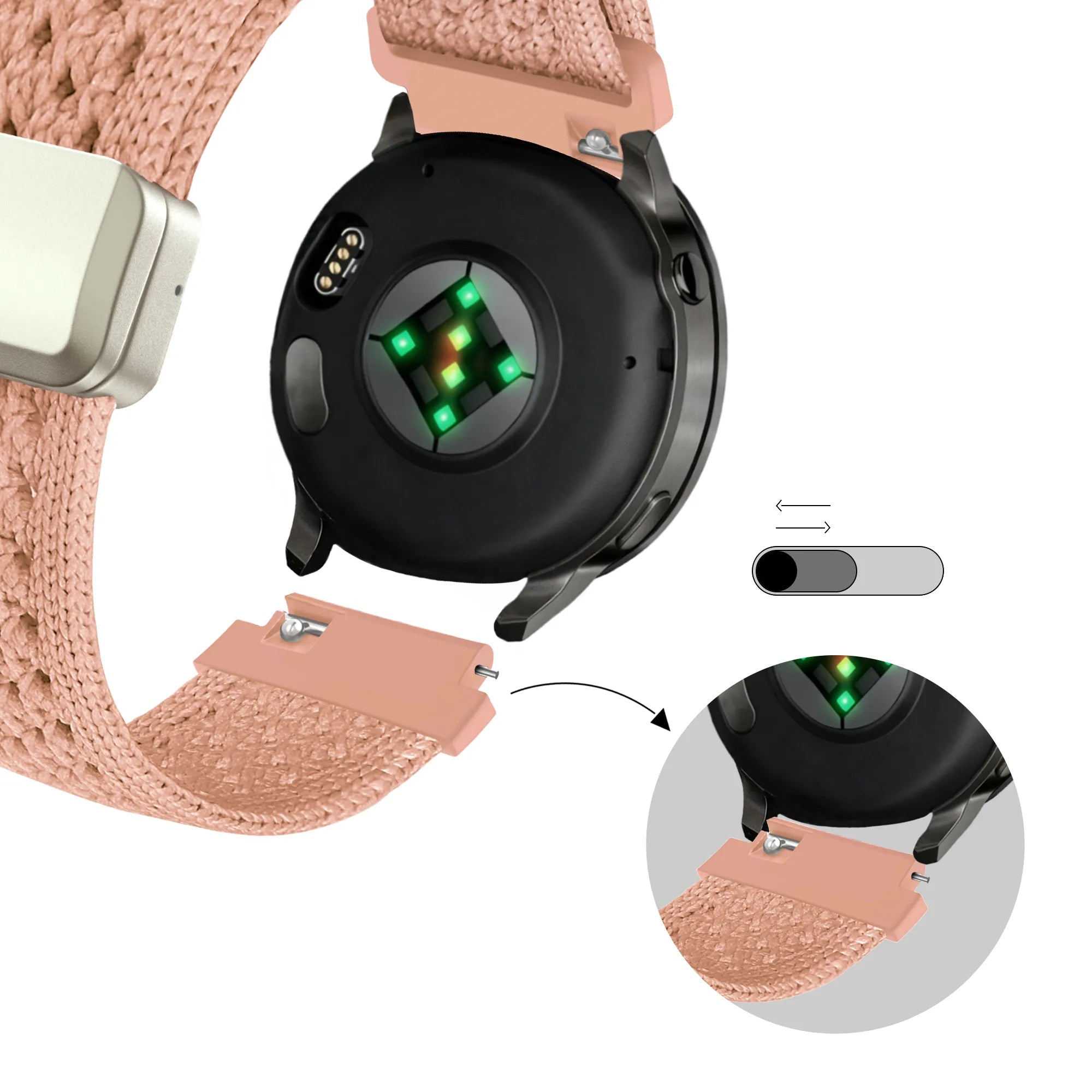 Bandz Bracelet nylon Vintage Garmin Vivomove 3 (rose antique)