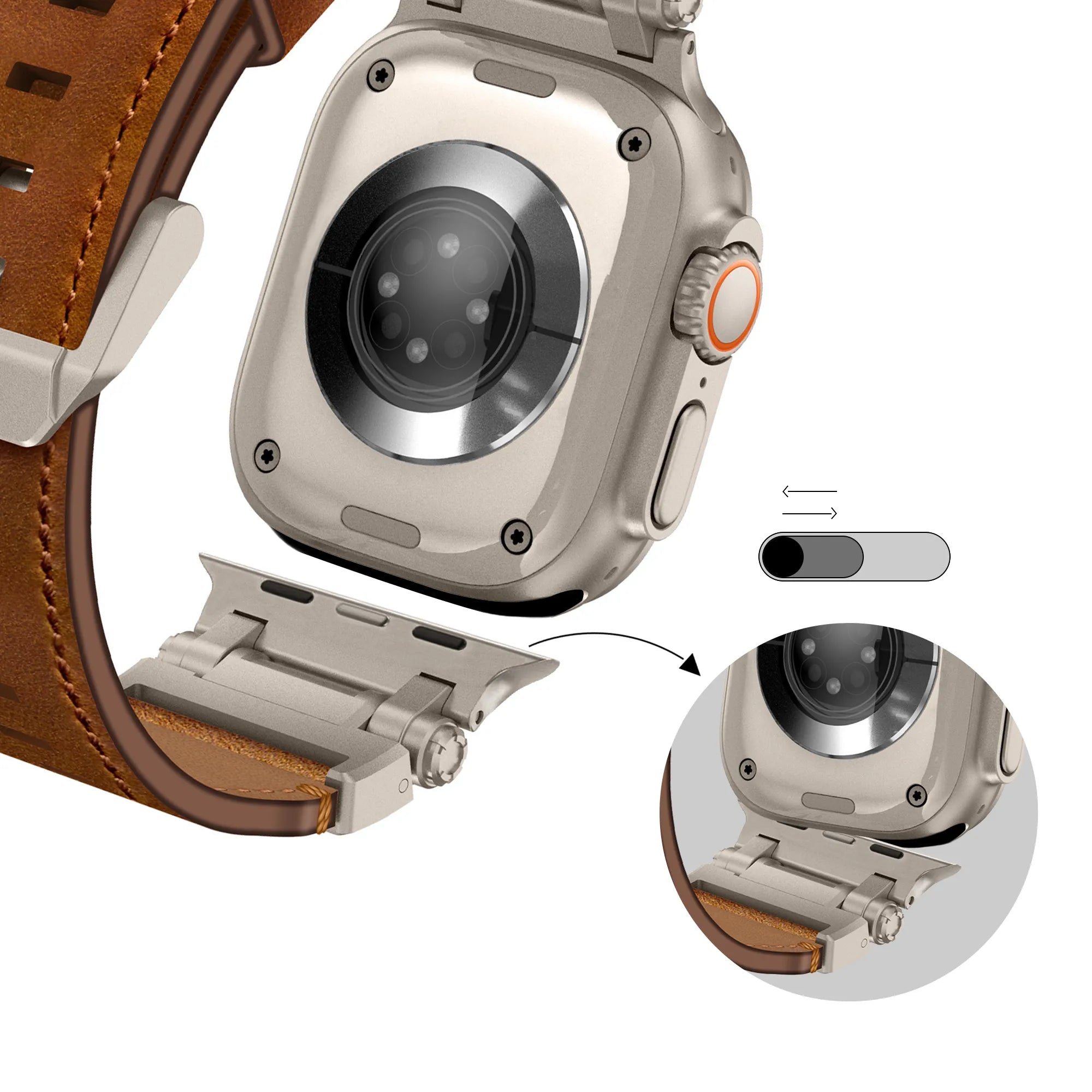 Bandz Bracelet cuir 'Explorer' Apple Watch (marron)