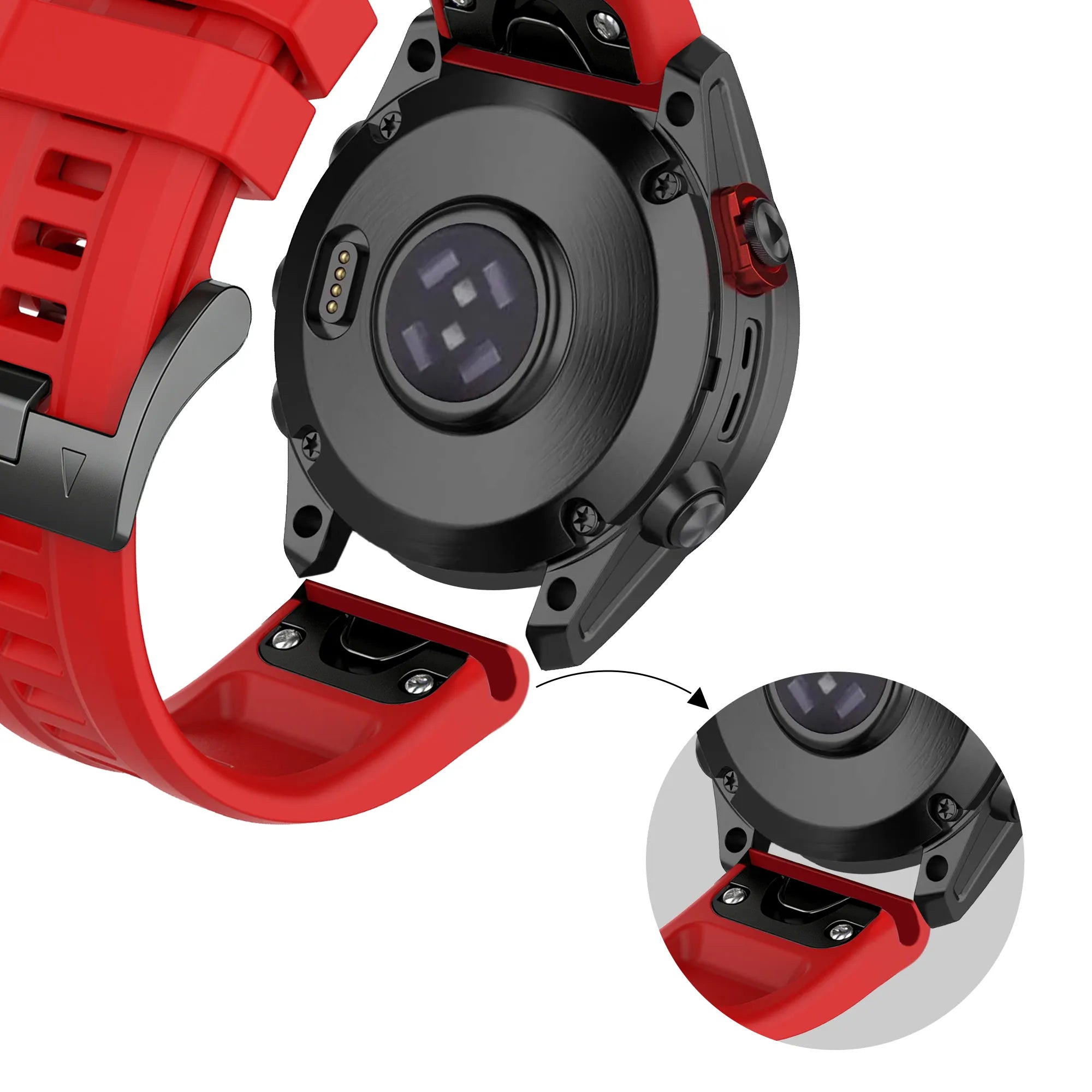 Bandz Bracelet silicone 'Classic' Garmin Approach S60 (rouge)