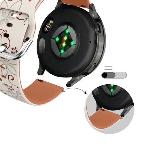 Bandz Garmin Forerunner 170 Silicone Strap 'Flowers' (Starlight/Brown)