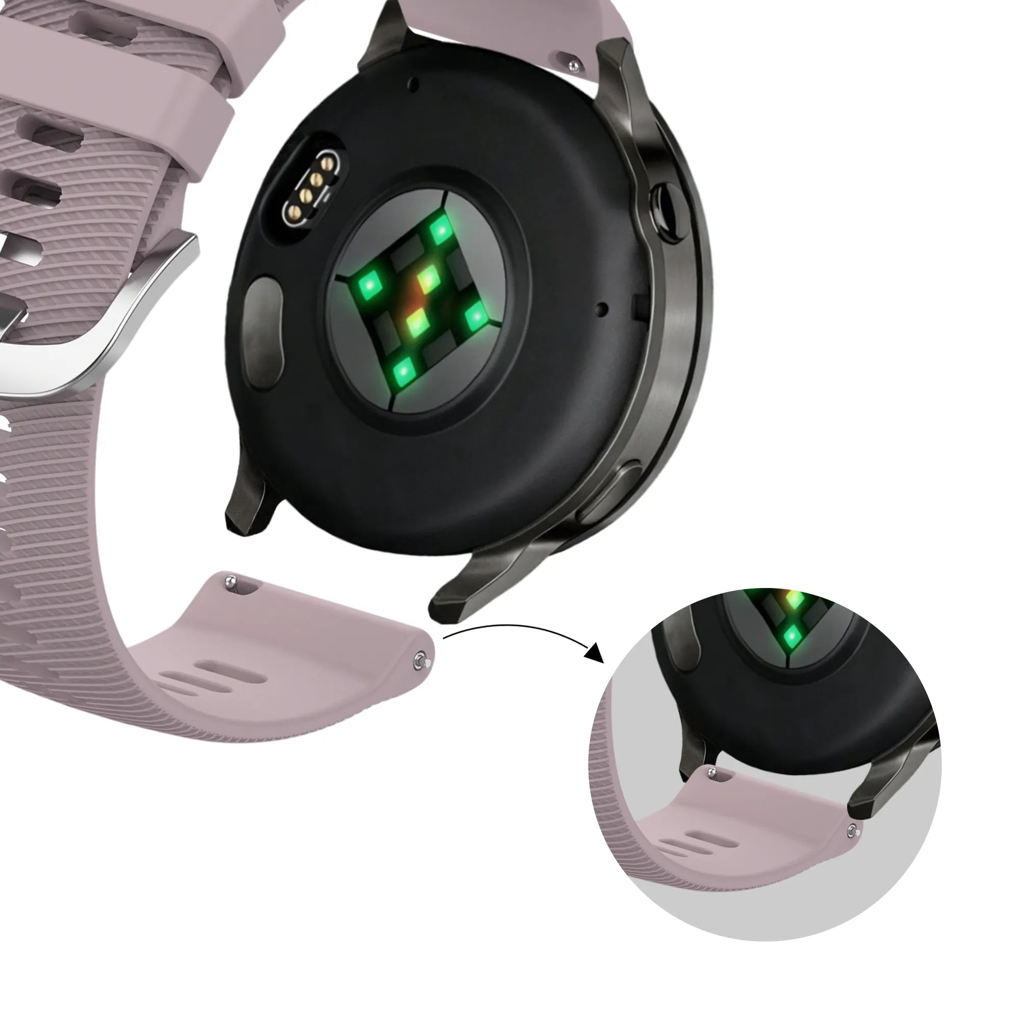 Bandz Bracelet silicone 'Deluxe' Garmin Vivomove 3s (lavande)